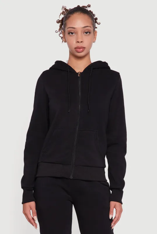 Cozy Sherpa Lined Hooded Zip Front Sweatshirt sold by Rainbow