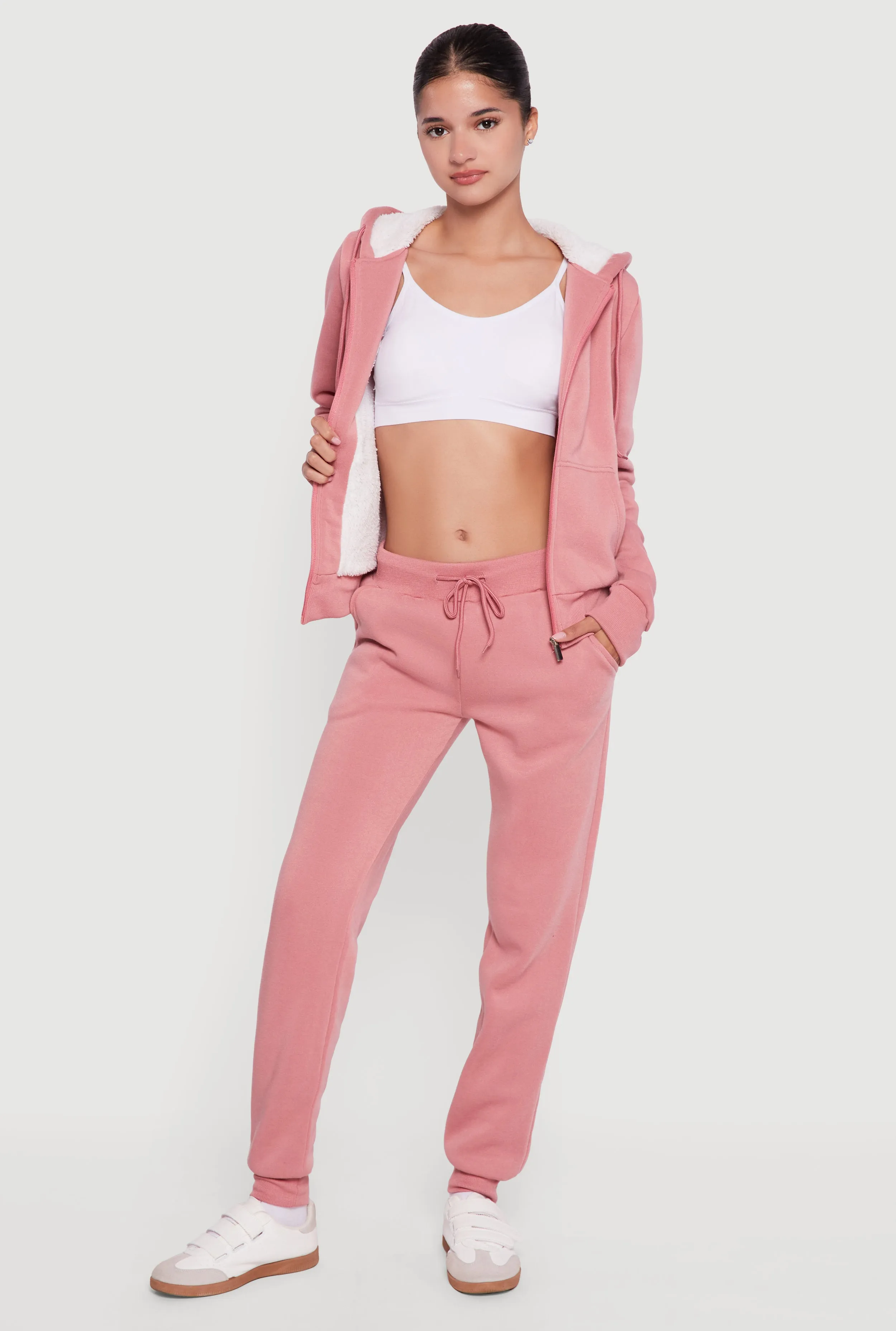 Cozy Sherpa Lined Hooded Zip Front Sweatshirt sold by Rainbow product image thumbnail 2