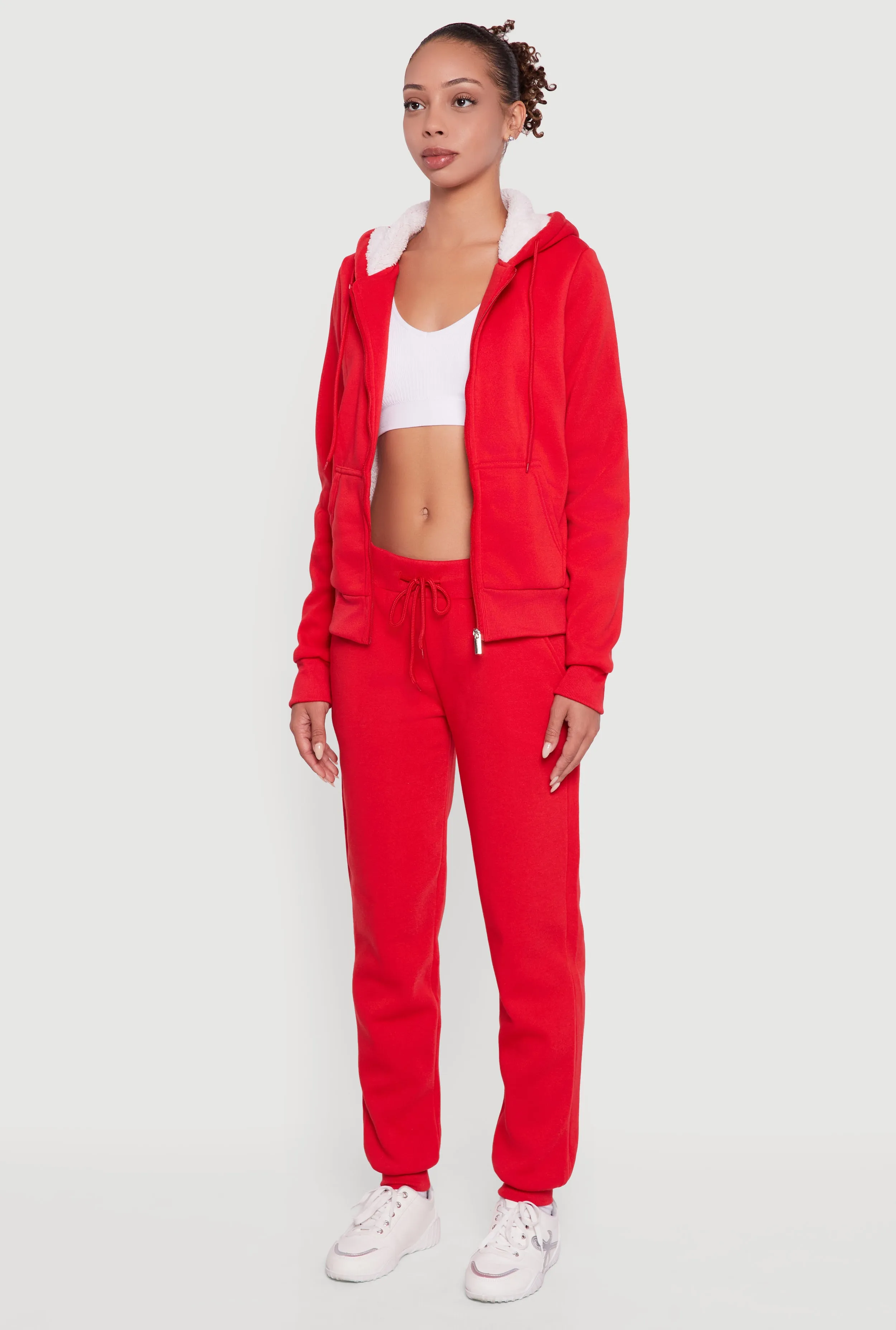 Cozy Sherpa Lined Hooded Zip Front Sweatshirt sold by Rainbow product image thumbnail 5