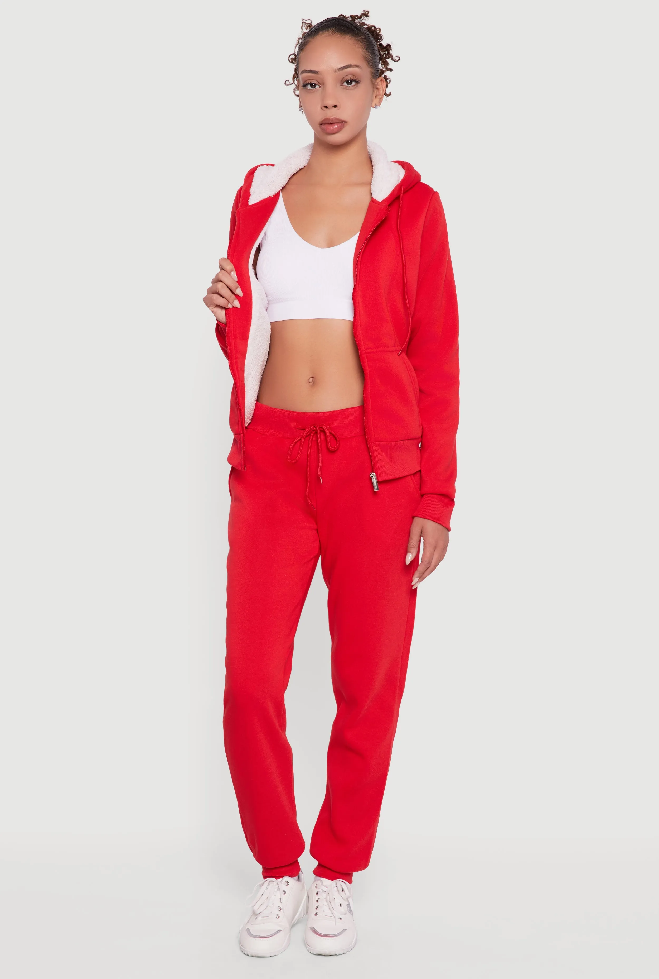 Cozy Sherpa Lined Hooded Zip Front Sweatshirt sold by Rainbow product image thumbnail 2