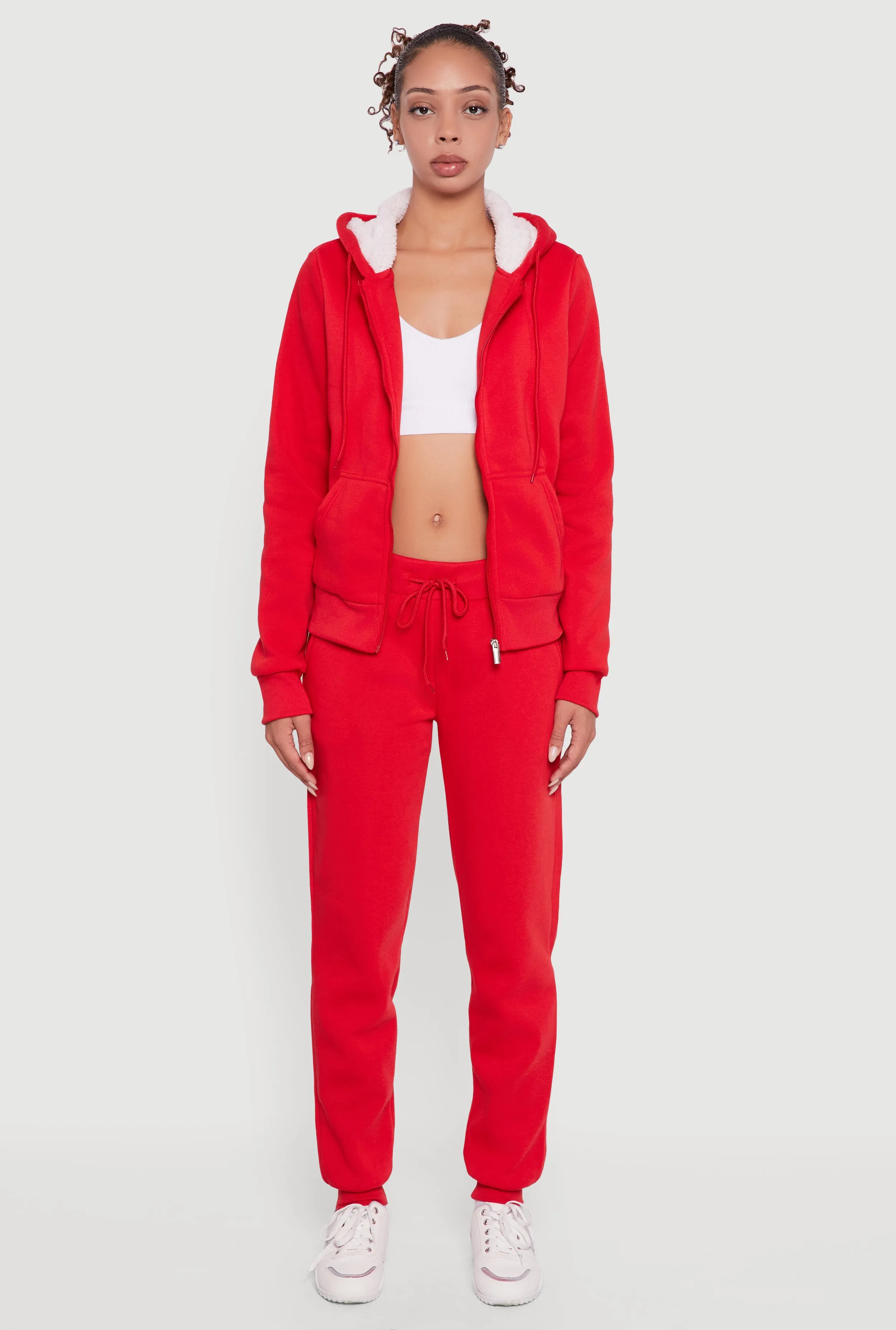 Cozy Sherpa Lined Hooded Zip Front Sweatshirt sold by Rainbow product image thumbnail 3