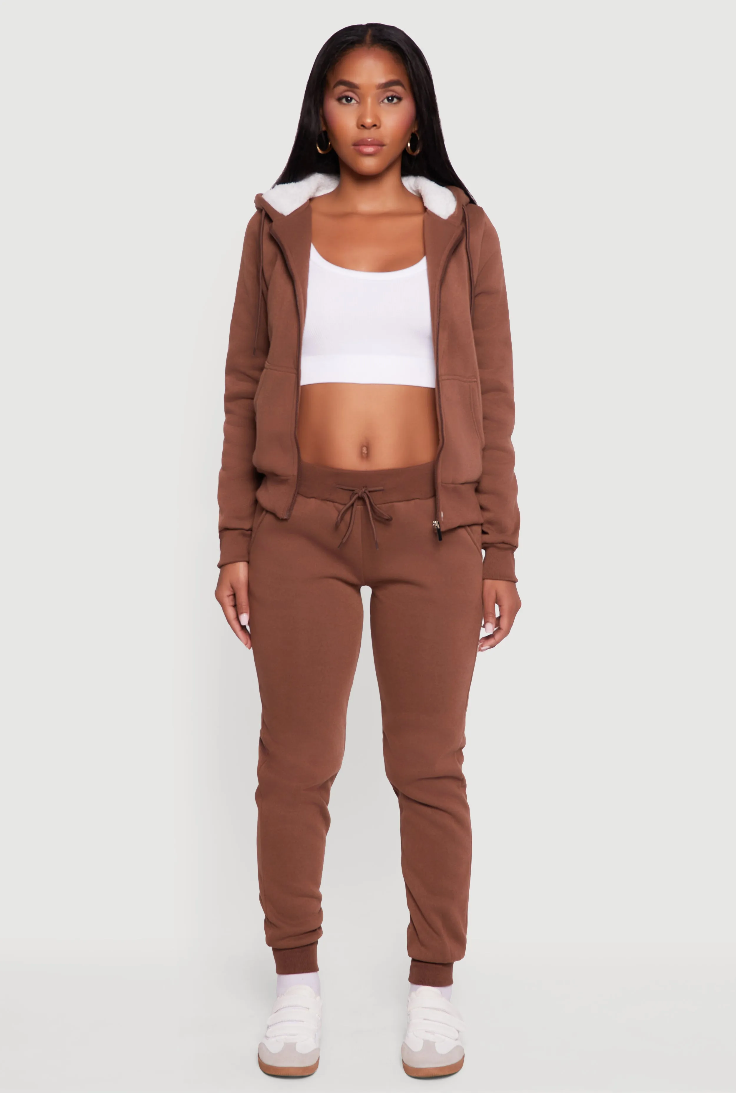 Cozy Sherpa Lined Hooded Zip Front Sweatshirt sold by Rainbow product image thumbnail 3