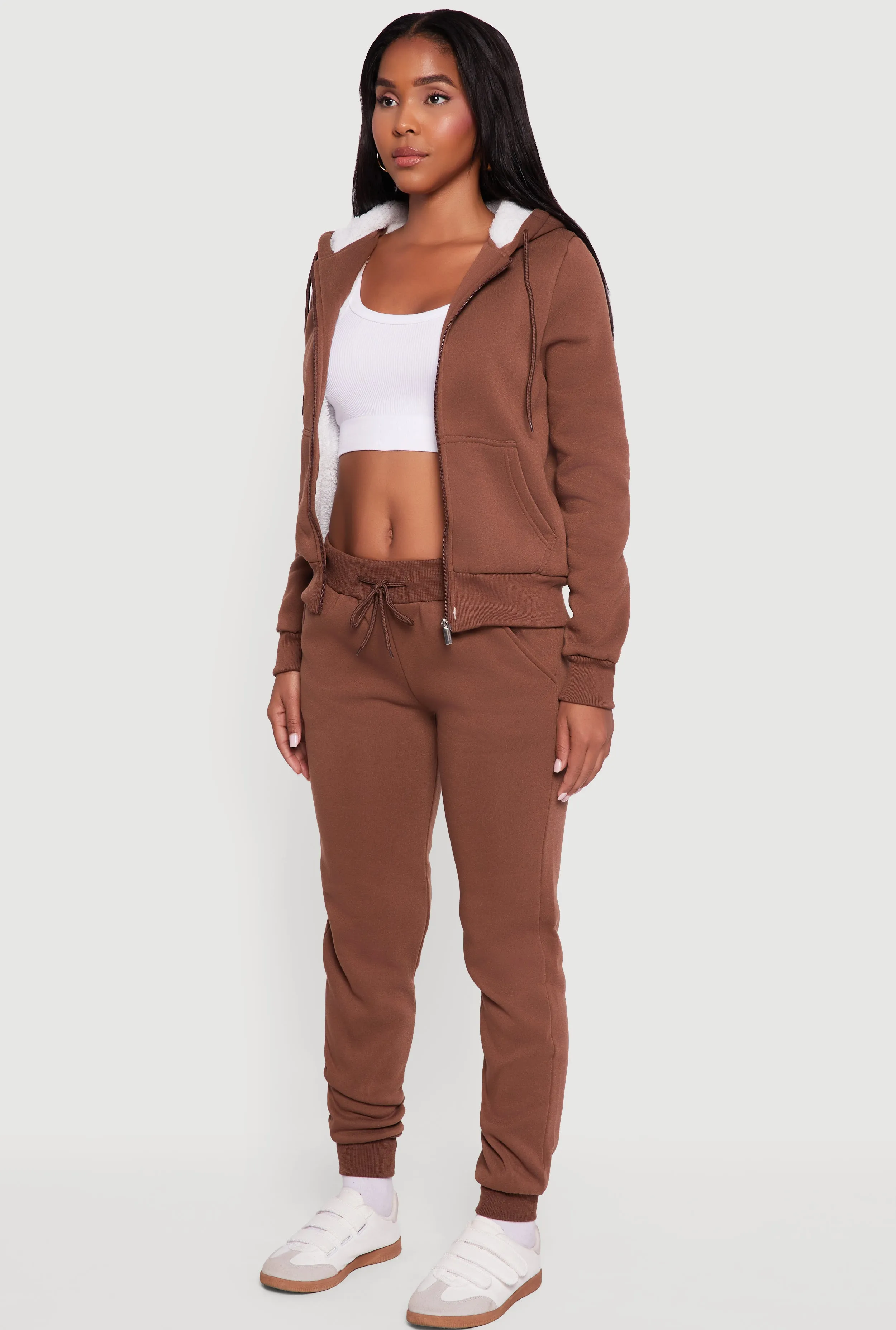 Cozy Sherpa Lined Hooded Zip Front Sweatshirt sold by Rainbow product image thumbnail 5