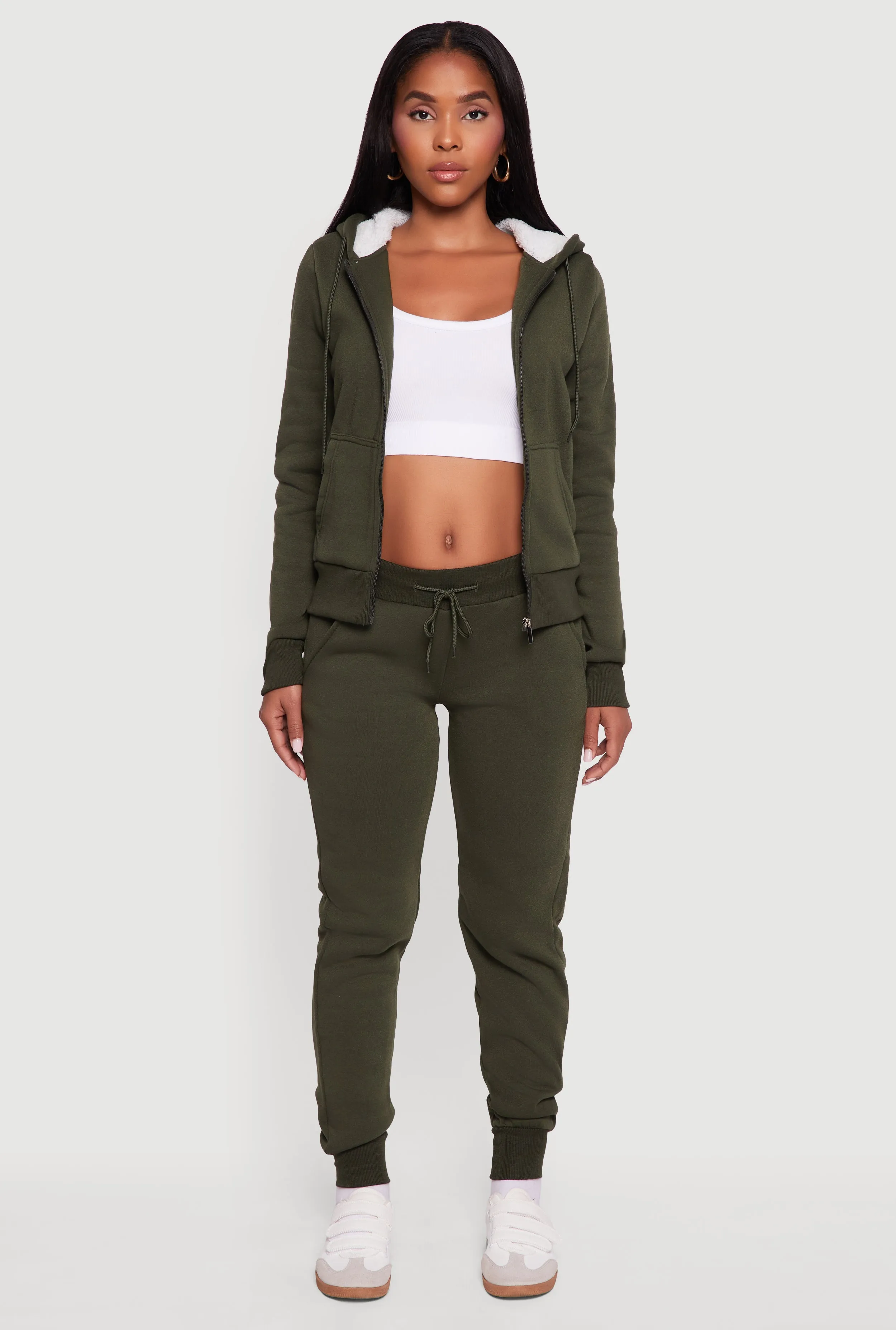 Cozy Sherpa Lined Hooded Zip Front Sweatshirt sold by Rainbow product image thumbnail 3