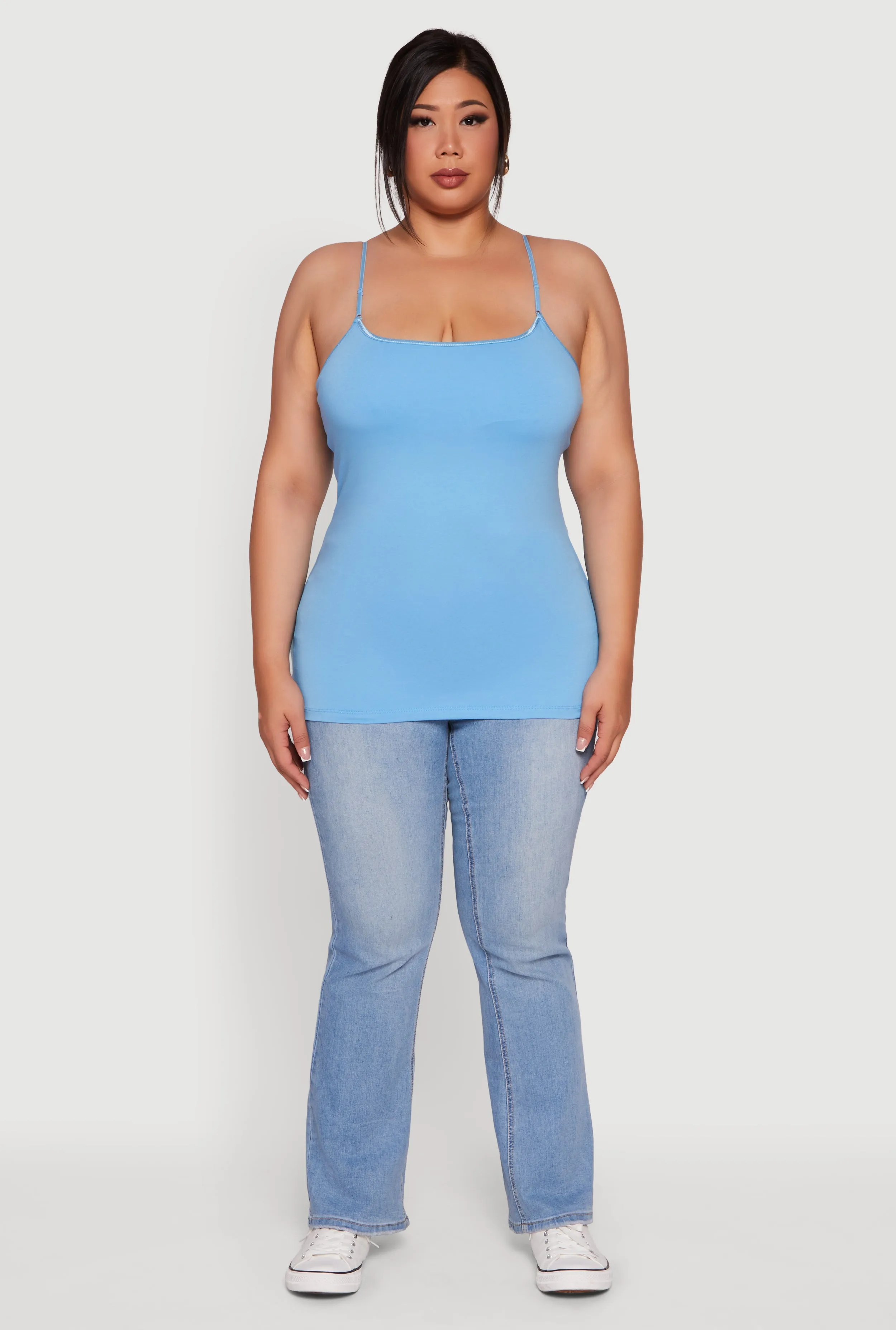 Plus Size Basic Scoop Neck Cami with Shelf Bra sold by Rainbow product image thumbnail 3