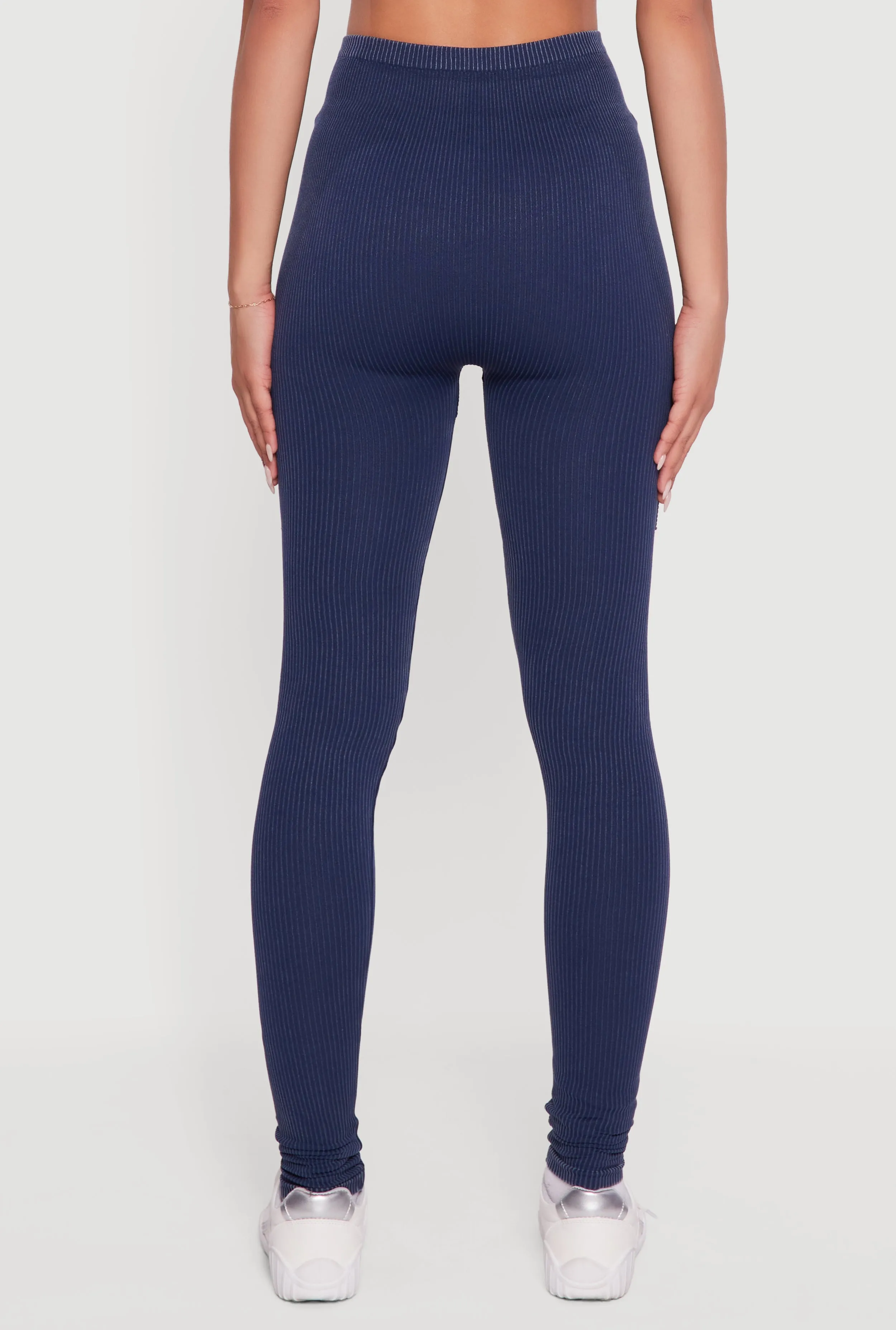 Decorative Stitch Acid Wash Ribbed Knit Leggings sold by Rainbow product image thumbnail 5