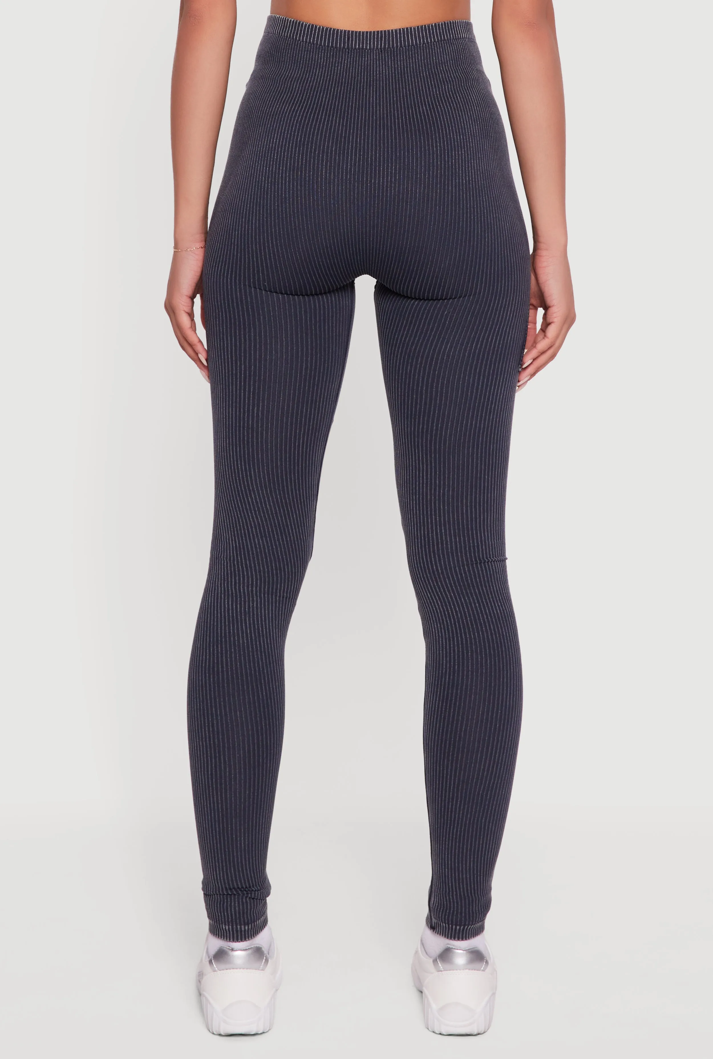 Decorative Stitch Acid Wash Ribbed Knit Leggings sold by Rainbow product image thumbnail 5