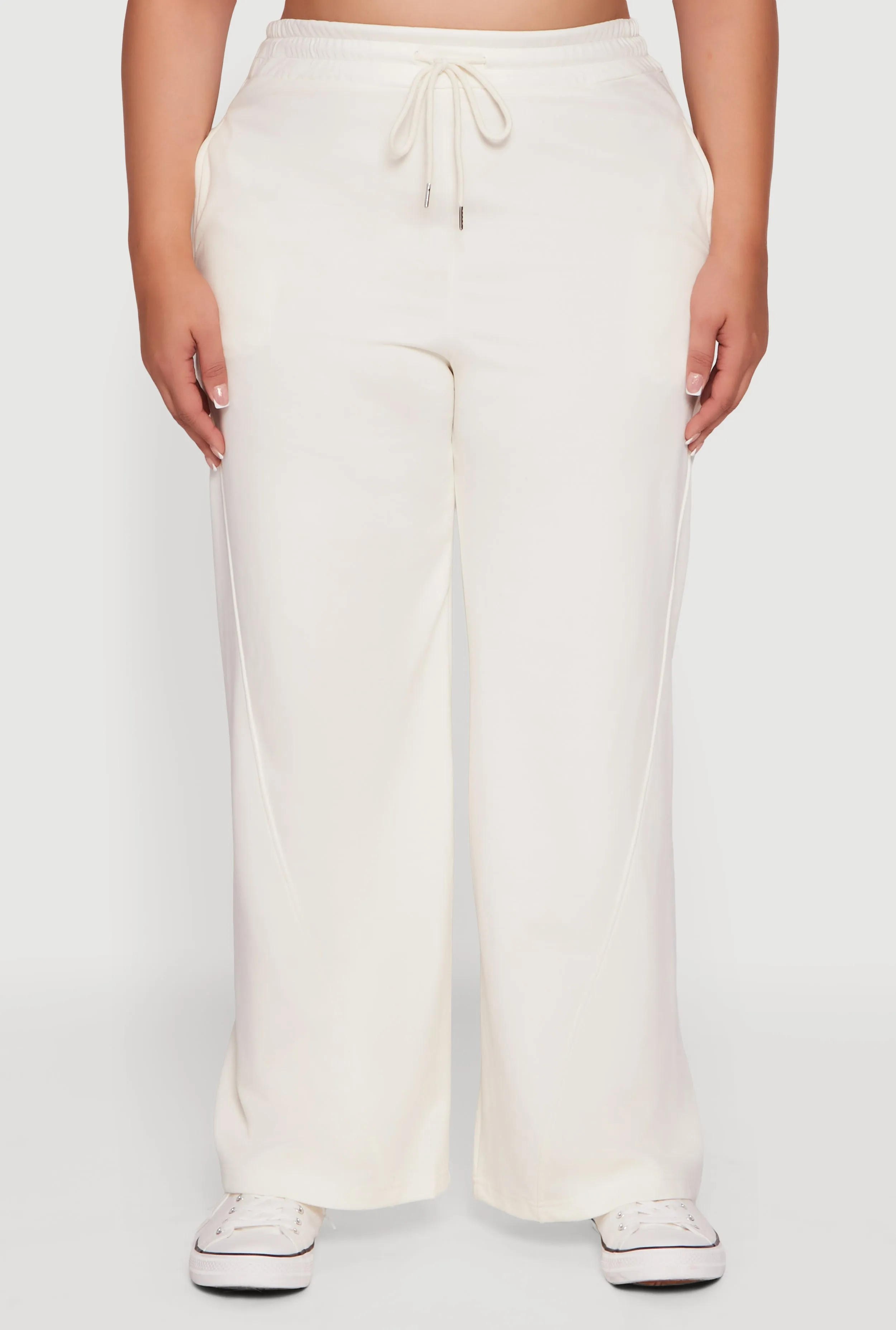 Plus Size Fleece Lined Wide Leg Sweatpants with Pockets sold by Rainbow product image thumbnail 5