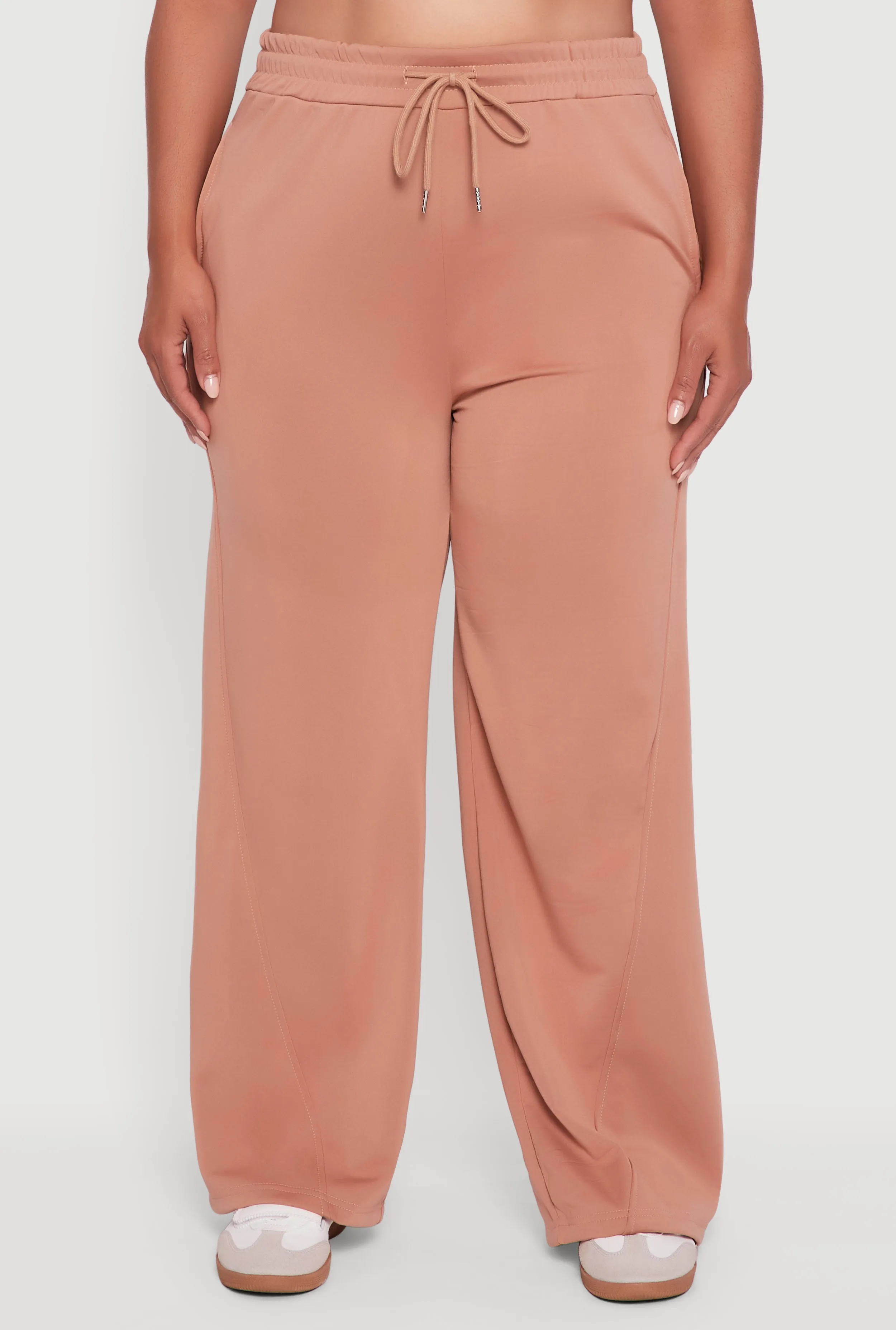 Plus Size Fleece Lined Wide Leg Sweatpants with Pockets sold by Rainbow product image thumbnail 5