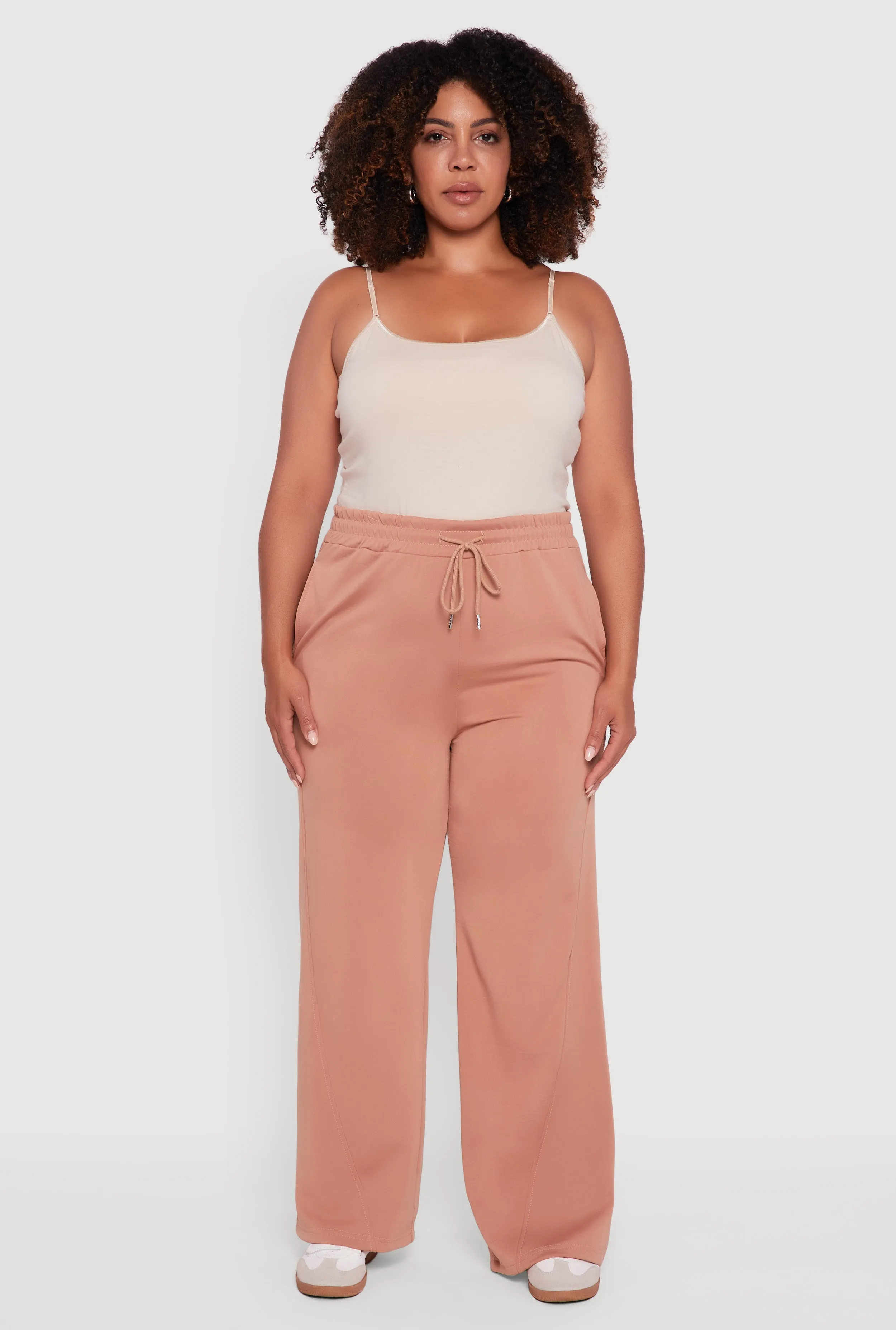 Plus Size Fleece Lined Wide Leg Sweatpants with Pockets sold by Rainbow product image thumbnail 2