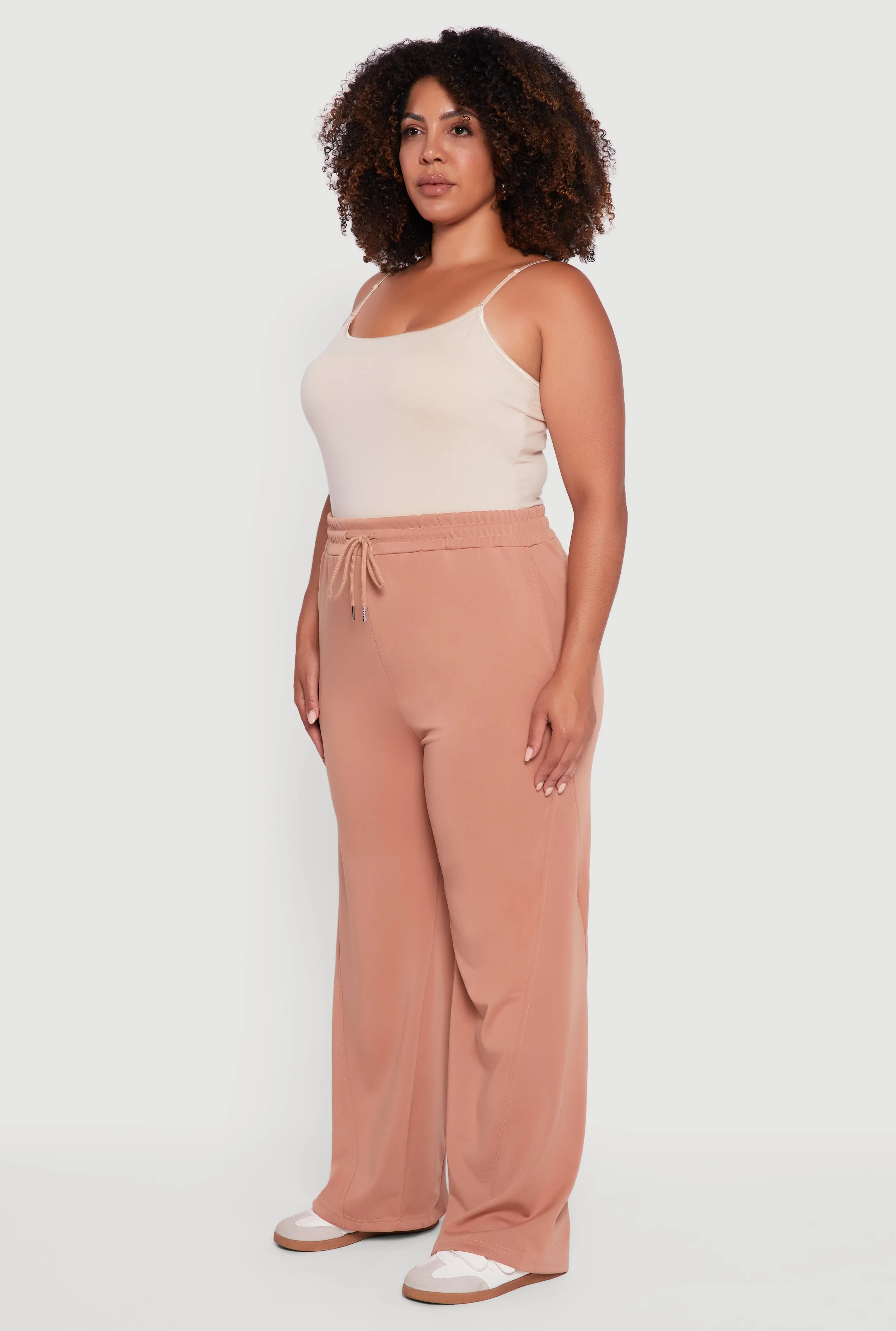 Plus Size Fleece Lined Wide Leg Sweatpants with Pockets sold by Rainbow product image thumbnail 3