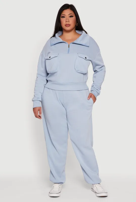 Plus Size Fleece Lined High Waist Sweatpants sold by Rainbow