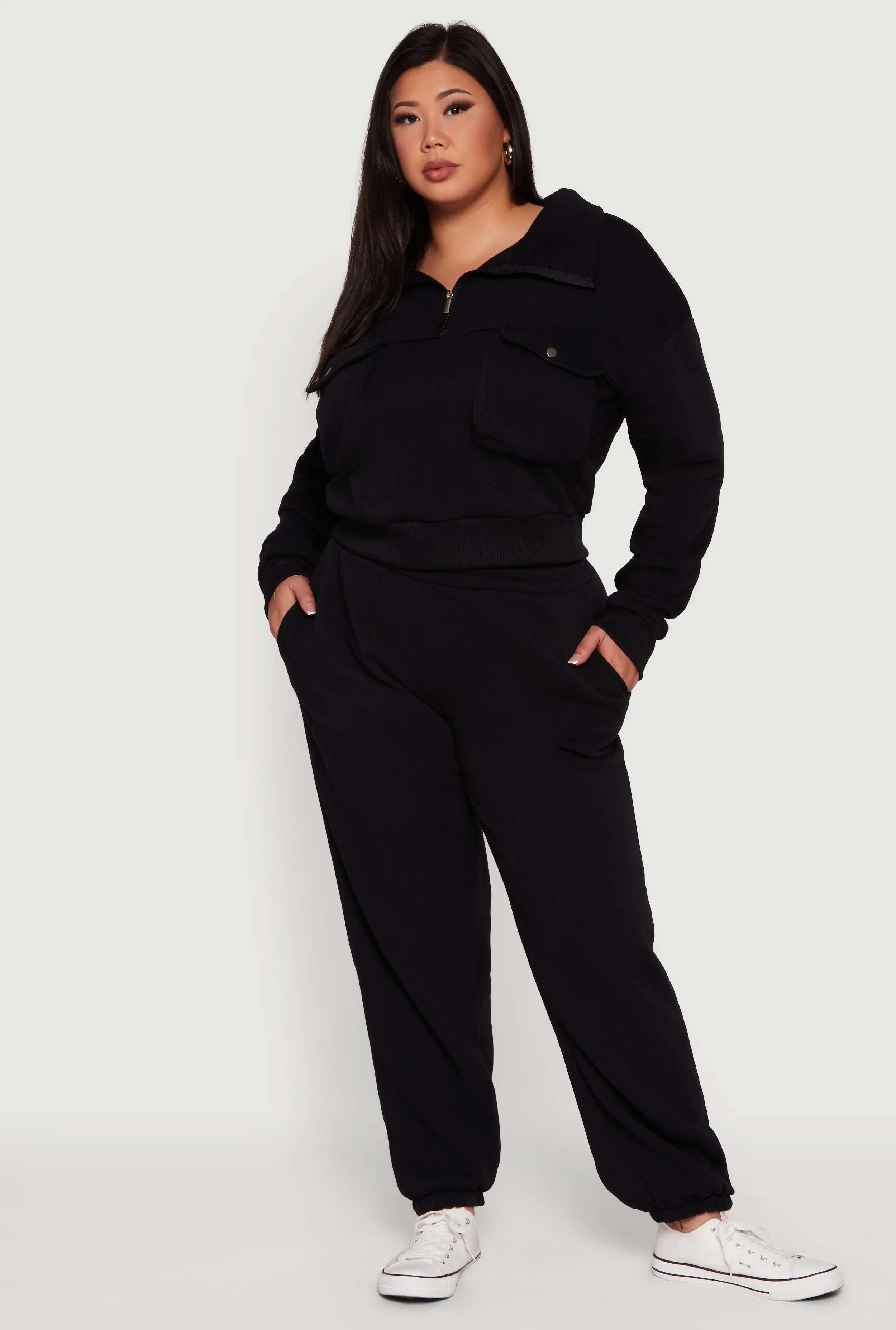 Plus Size Fleece Lined High Waist Sweatpants sold by Rainbow