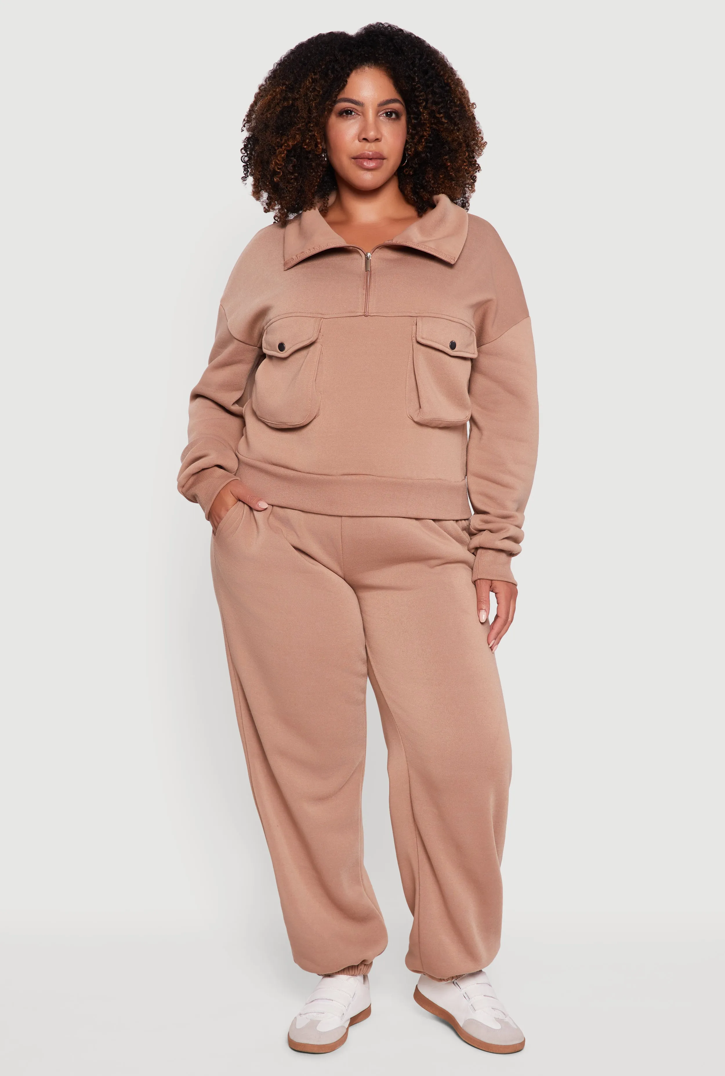 Plus Size Fleece Lined High Waist Sweatpants sold by Rainbow