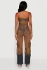 Denim Button Front Utility Jumpsuit sold by Rainbow