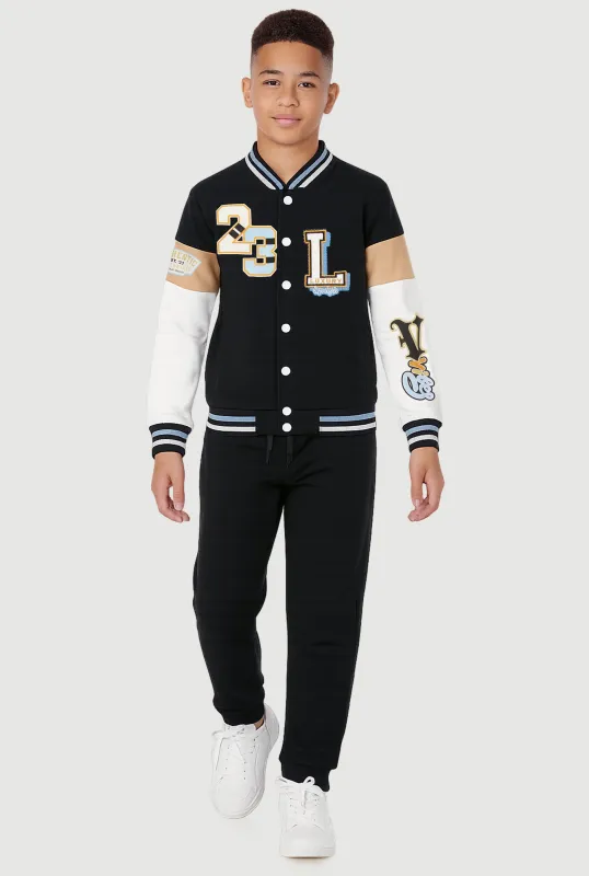 Boys Luxury Graphic Varsity Jacket and Joggers sold by Rainbow