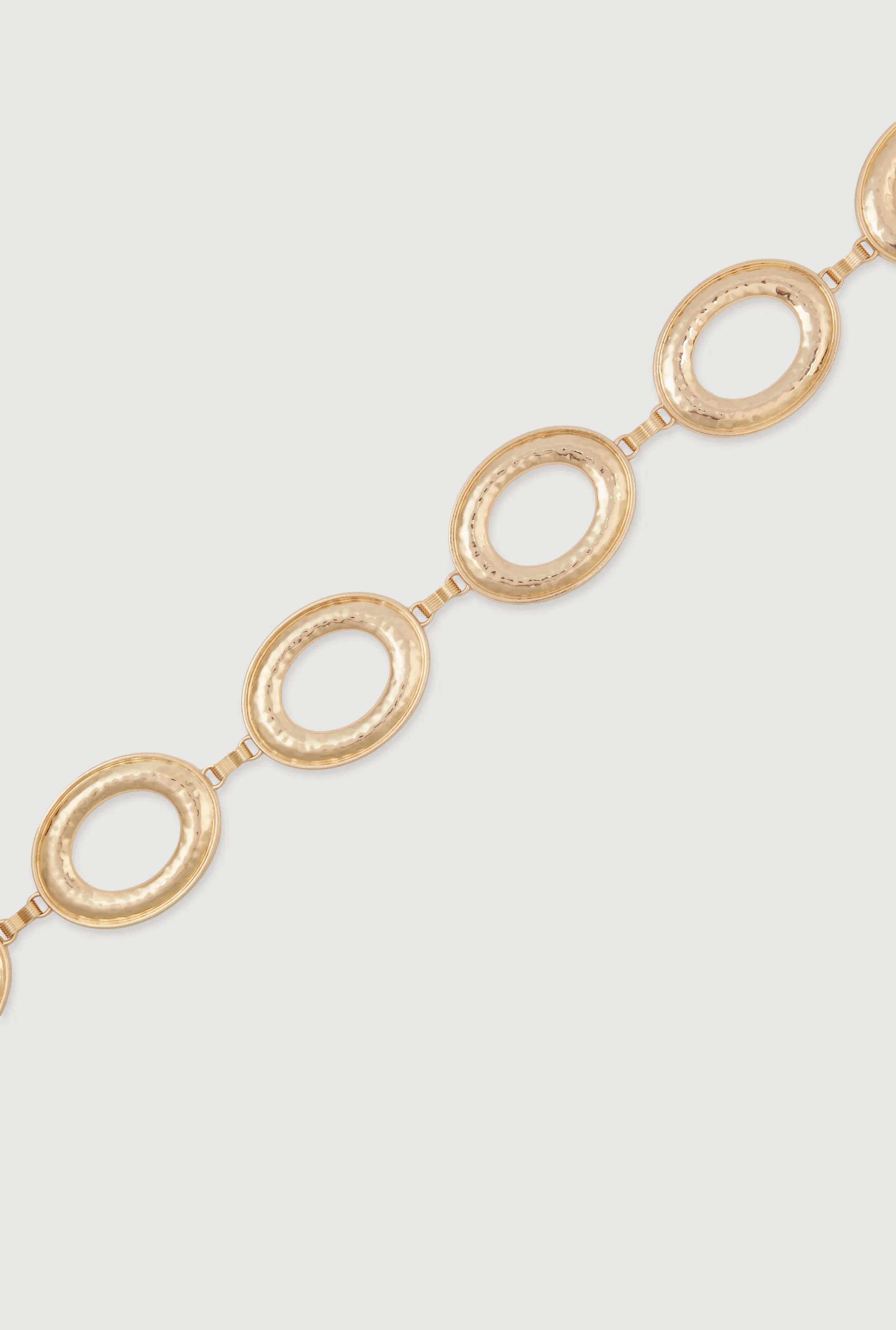 Plus Size Metallic Hammered Oval Link Chain Belt sold by Rainbow product image thumbnail 3