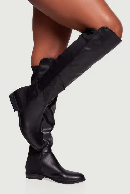 Elastic Back Almond Toe Knee High Boots sold by Rainbow