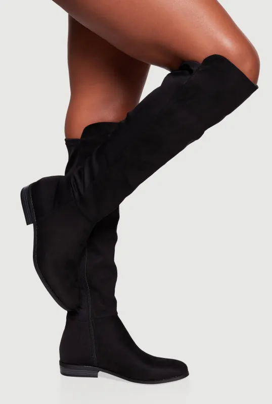 Elastic Back Almond Toe Knee High Boots sold by Rainbow