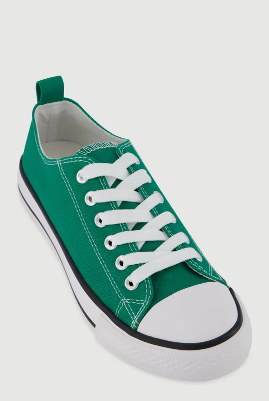 Lace Up Low Top Canvas Sneakers sold by Rainbow