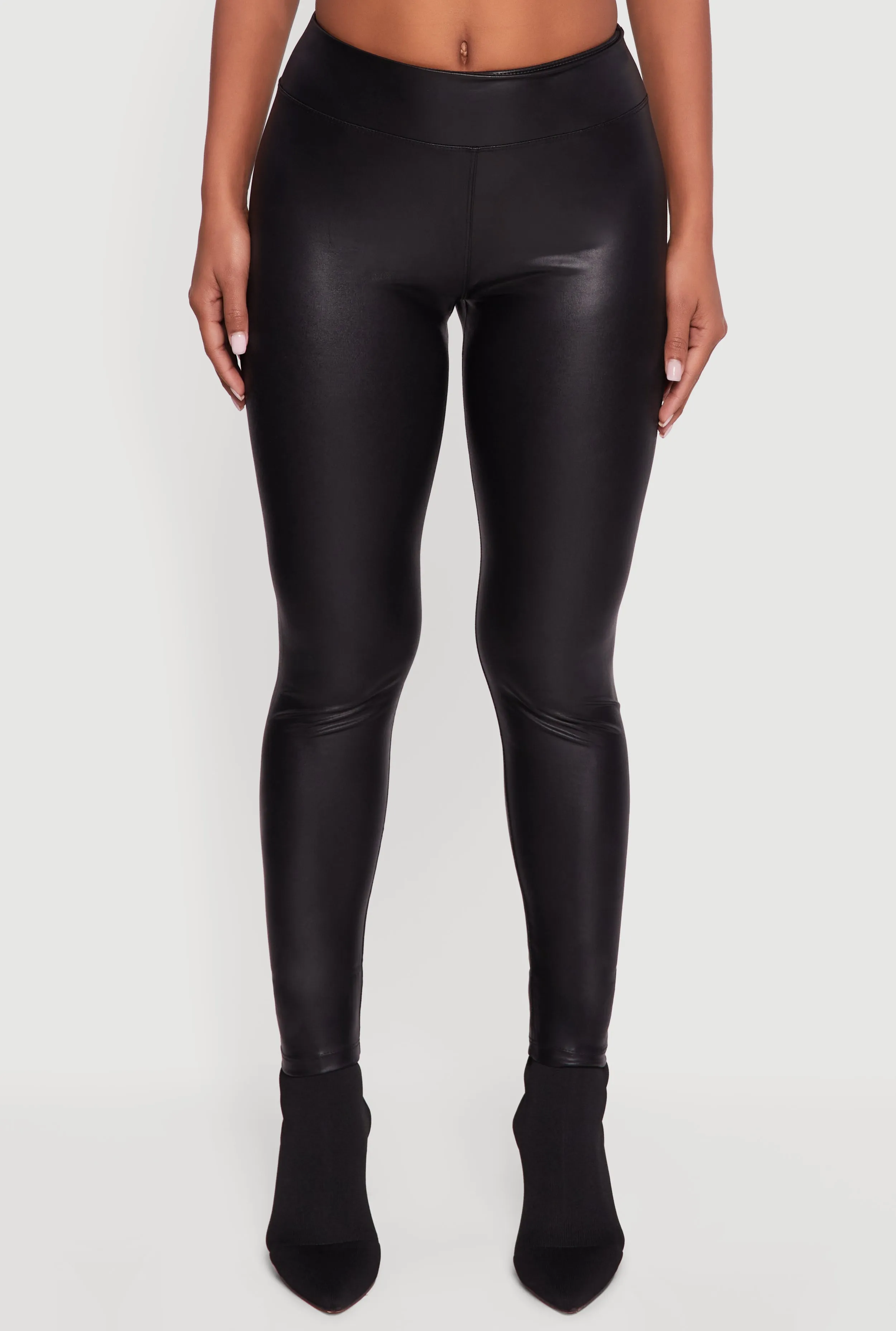Faux Leather Mid Rise Leggings sold by Rainbow product image thumbnail 5