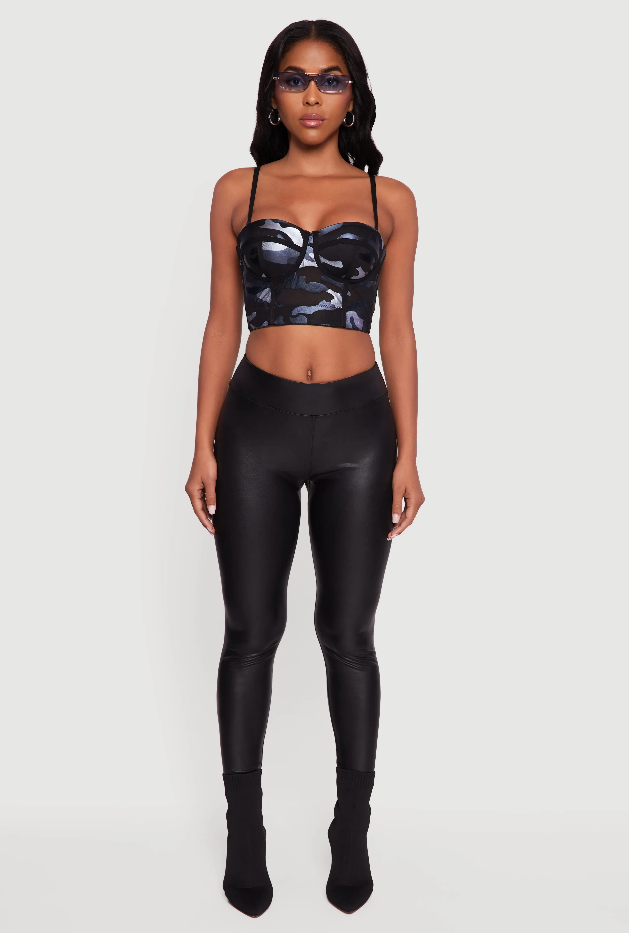 Faux Leather Mid Rise Leggings sold by Rainbow product image thumbnail 2