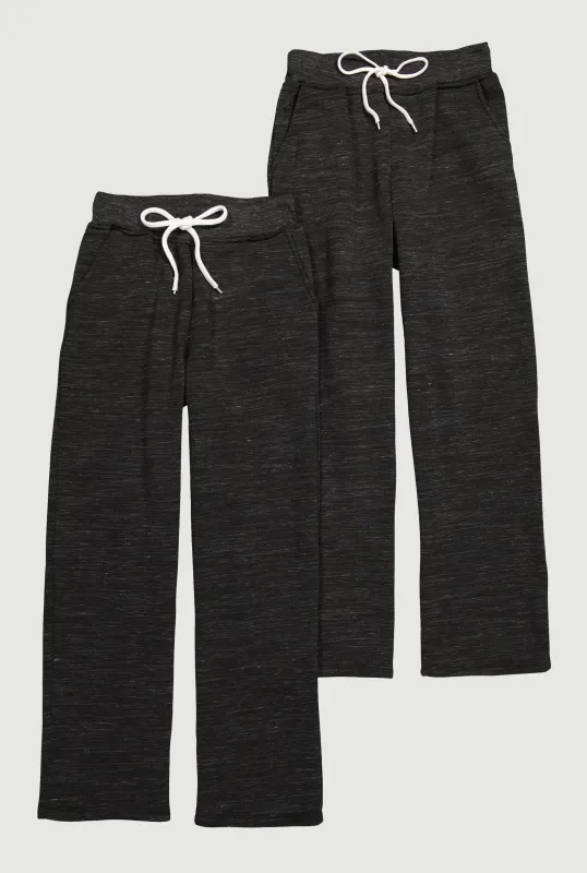 Fleece Lined Marled Straight Leg Track Pants 2 Pack sold by Rainbow