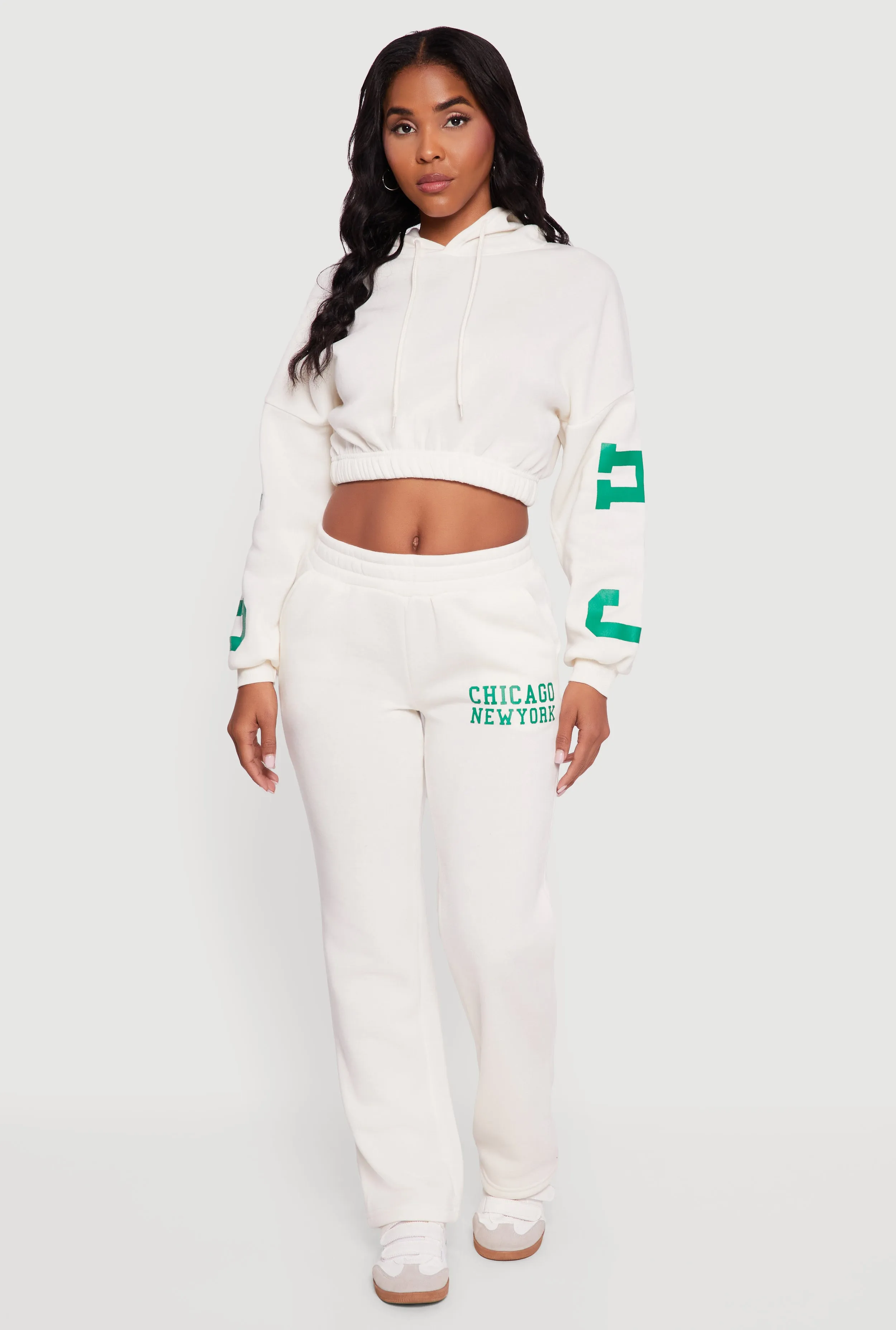 Chicago New York Cropped Pullover Hoodie sold by Rainbow product image thumbnail 2