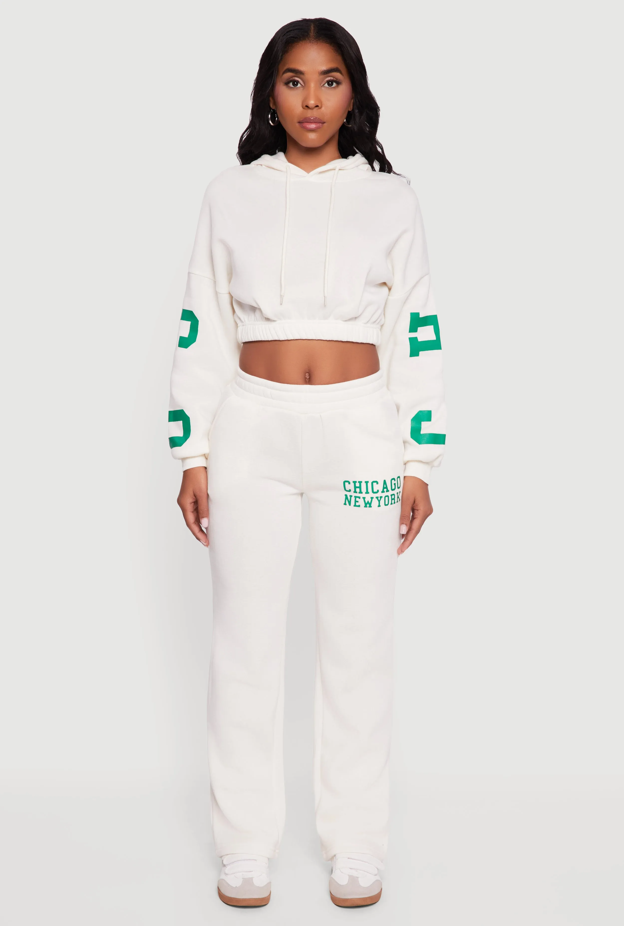 Chicago New York Cropped Pullover Hoodie sold by Rainbow product image thumbnail 3