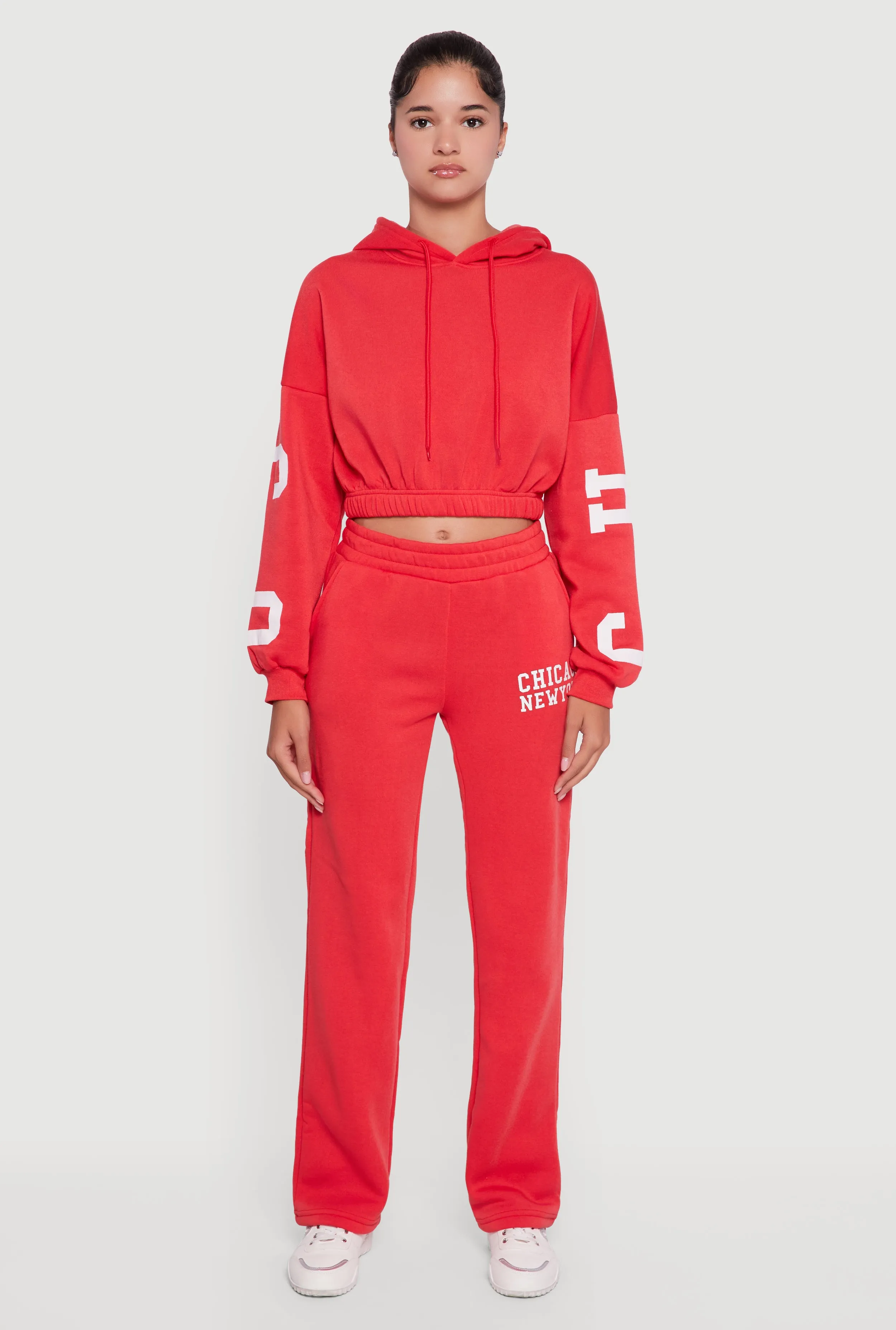 Chicago New York Cropped Pullover Hoodie sold by Rainbow product image thumbnail 3