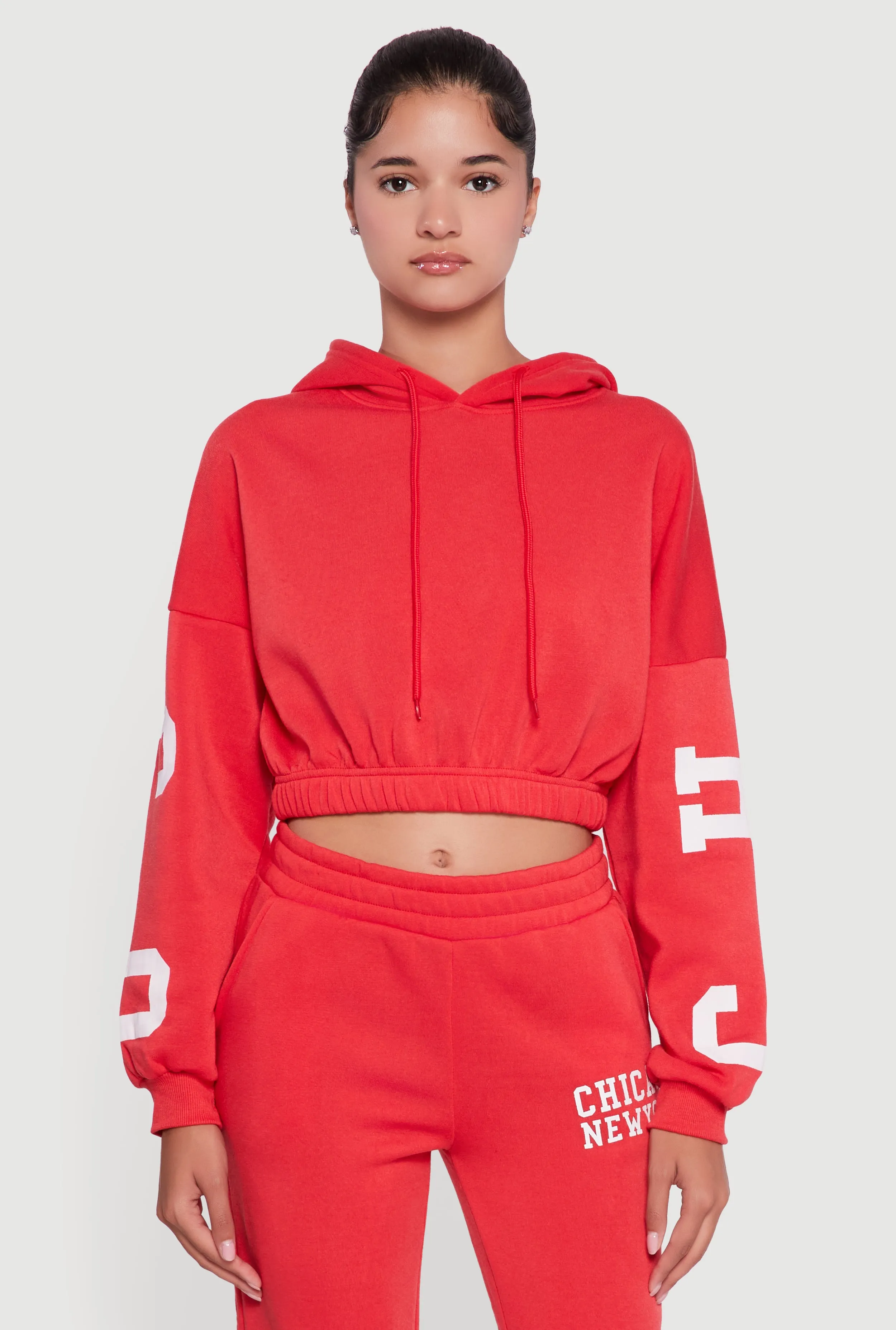 Chicago New York Cropped Pullover Hoodie sold by Rainbow