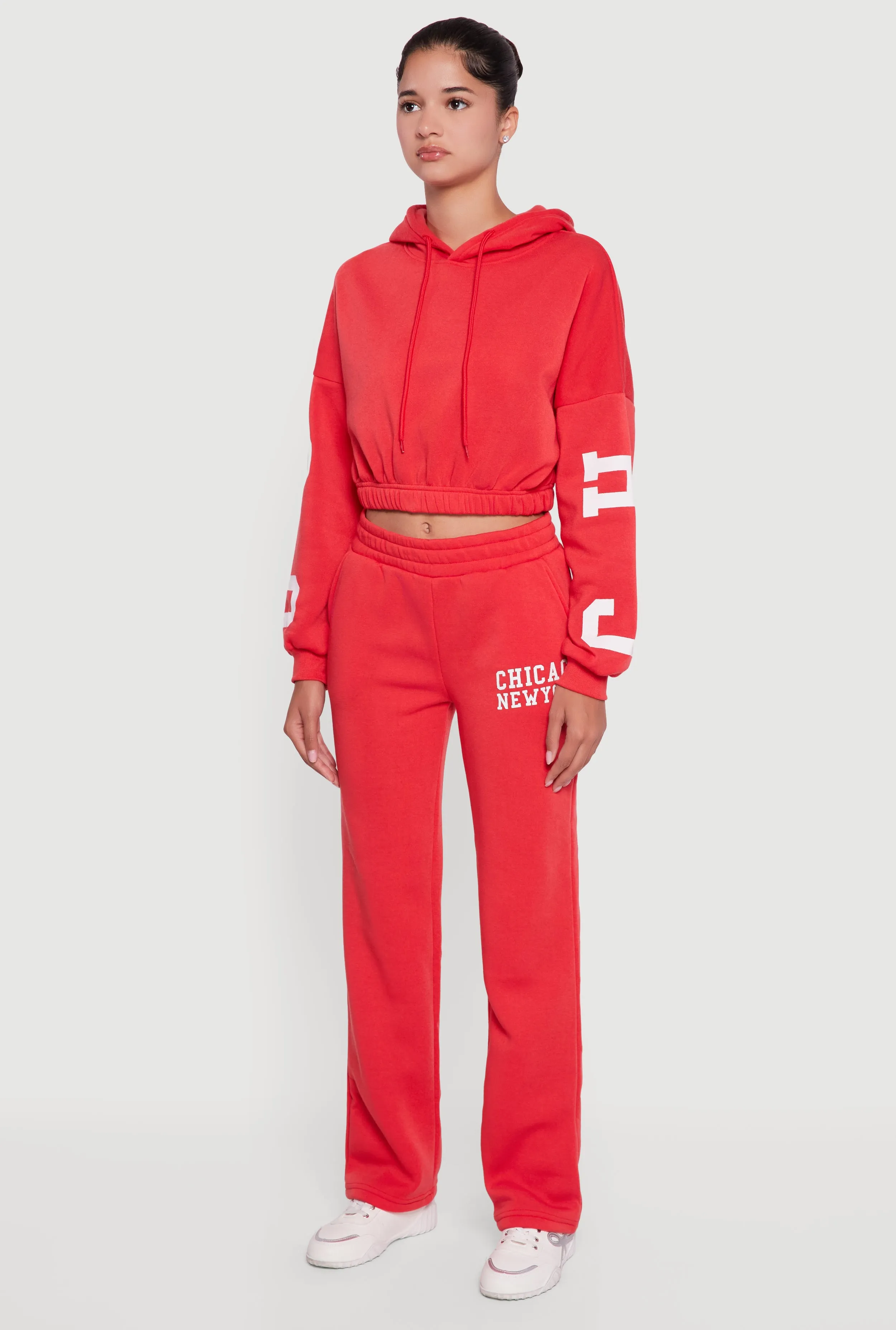 Chicago New York Cropped Pullover Hoodie sold by Rainbow product image thumbnail 5