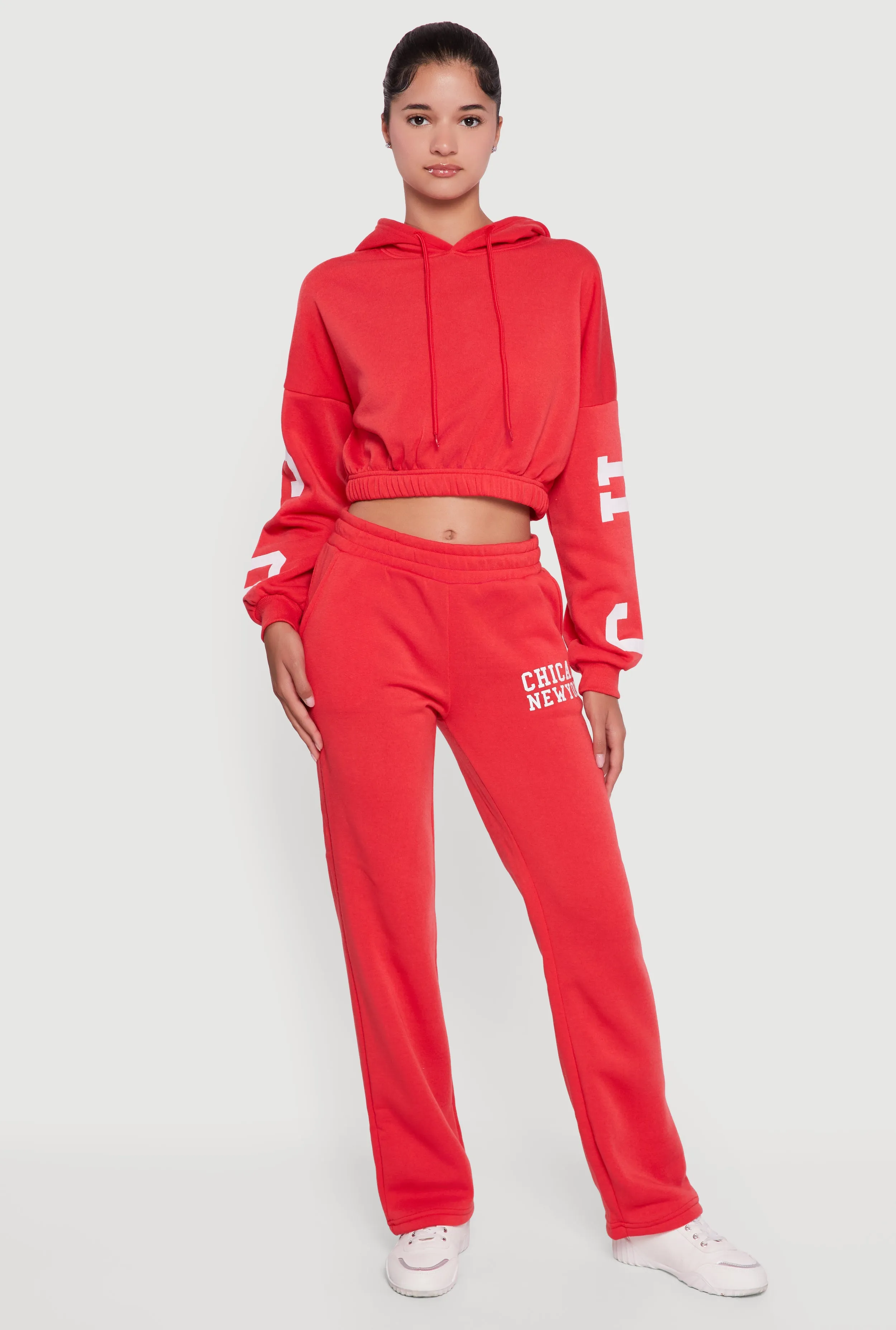 Chicago New York Cropped Pullover Hoodie sold by Rainbow product image thumbnail 2