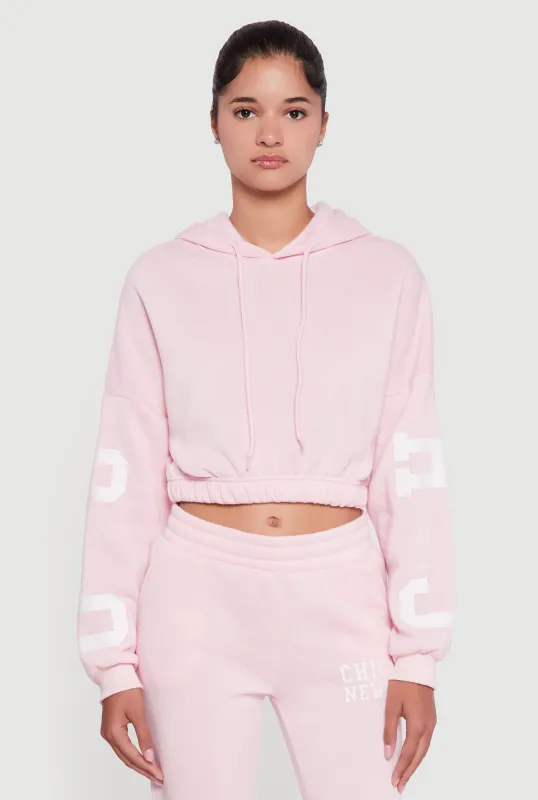 Chicago New York Cropped Pullover Hoodie sold by Rainbow