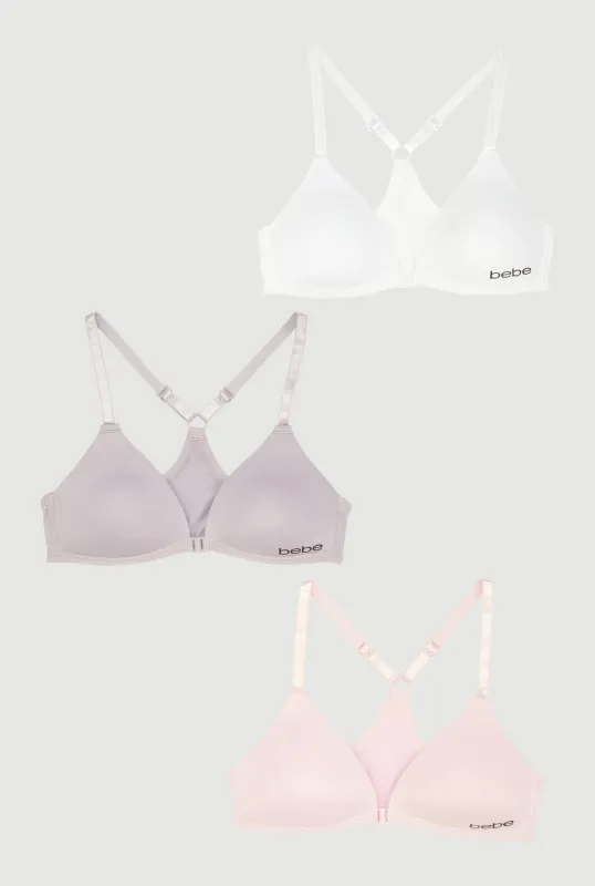 Girls Front Clasp Racerback Bras 3 Pack sold by Rainbow