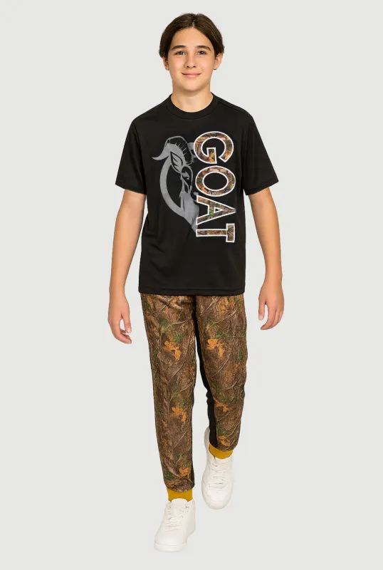 Boys GOAT Graphic T-Shirt and Joggers sold by Rainbow