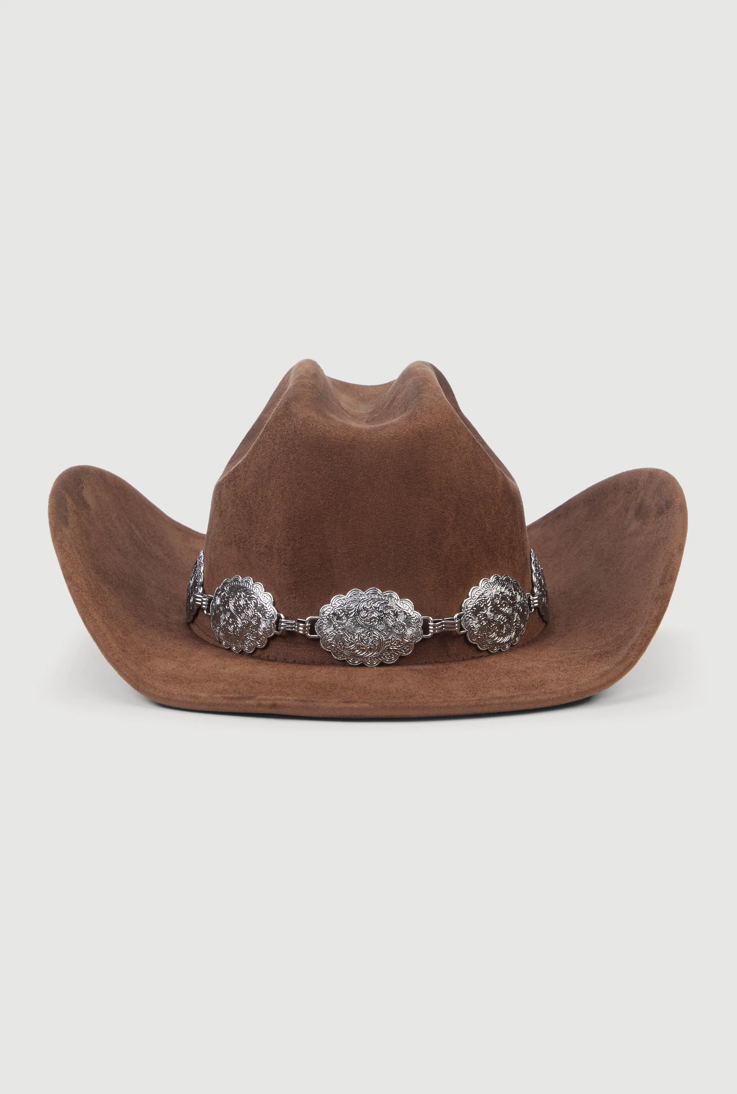 Concho Chain Detail Faux Suede Cowboy Hat sold by Rainbow product image thumbnail 3