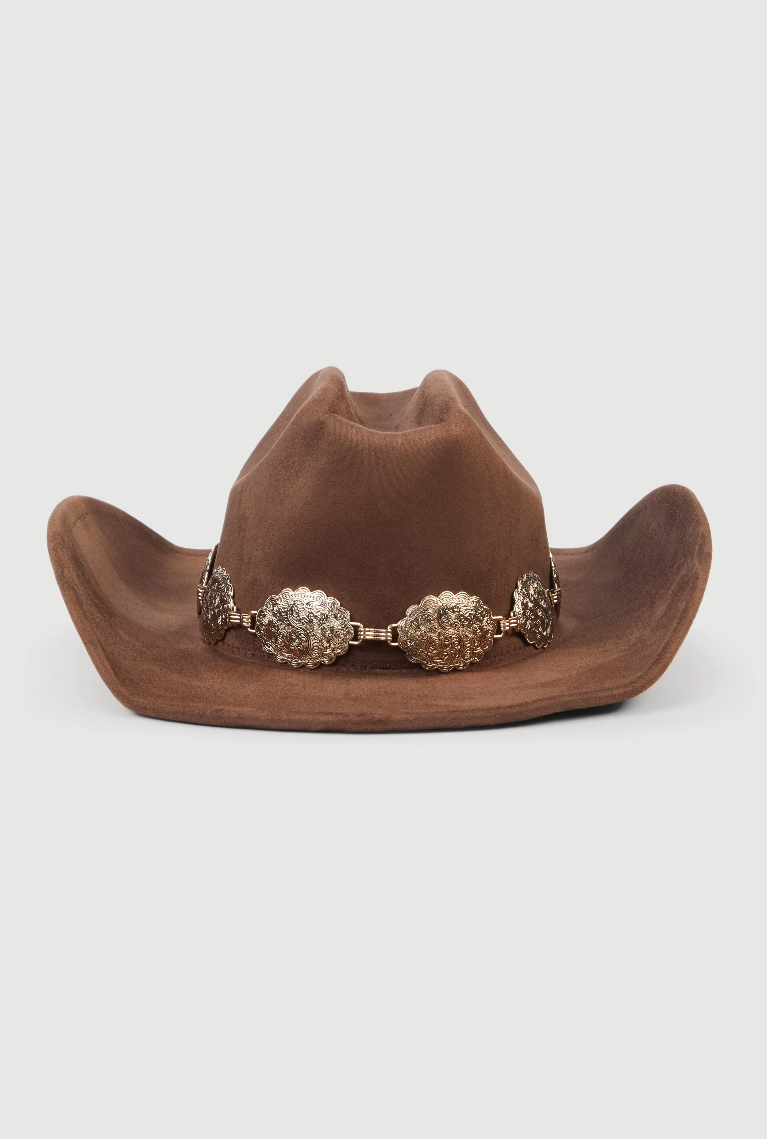 Concho Chain Faux Suede Cowboy Hat sold by Rainbow product image thumbnail 5