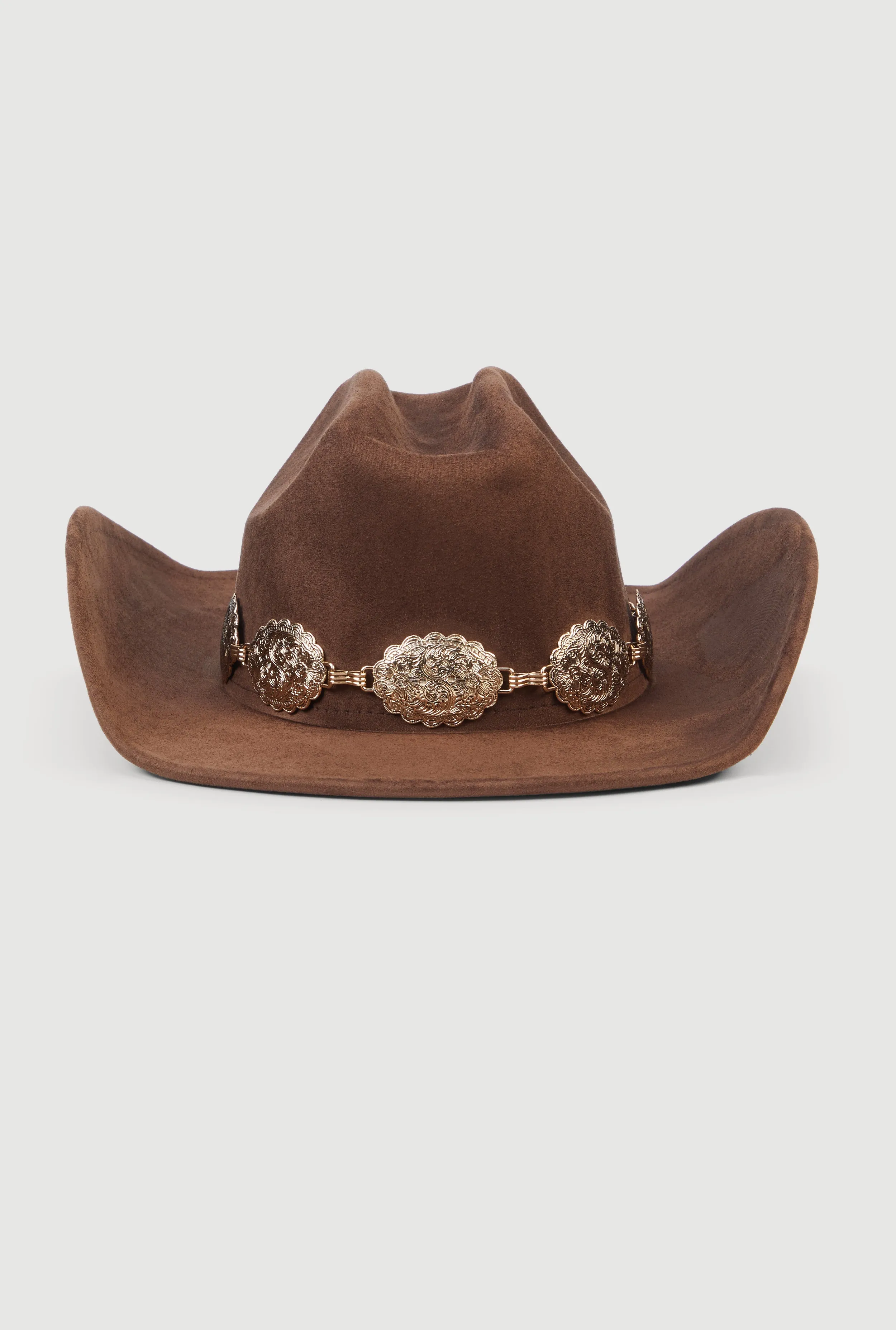 Concho Chain Faux Suede Cowboy Hat sold by Rainbow product image thumbnail 3