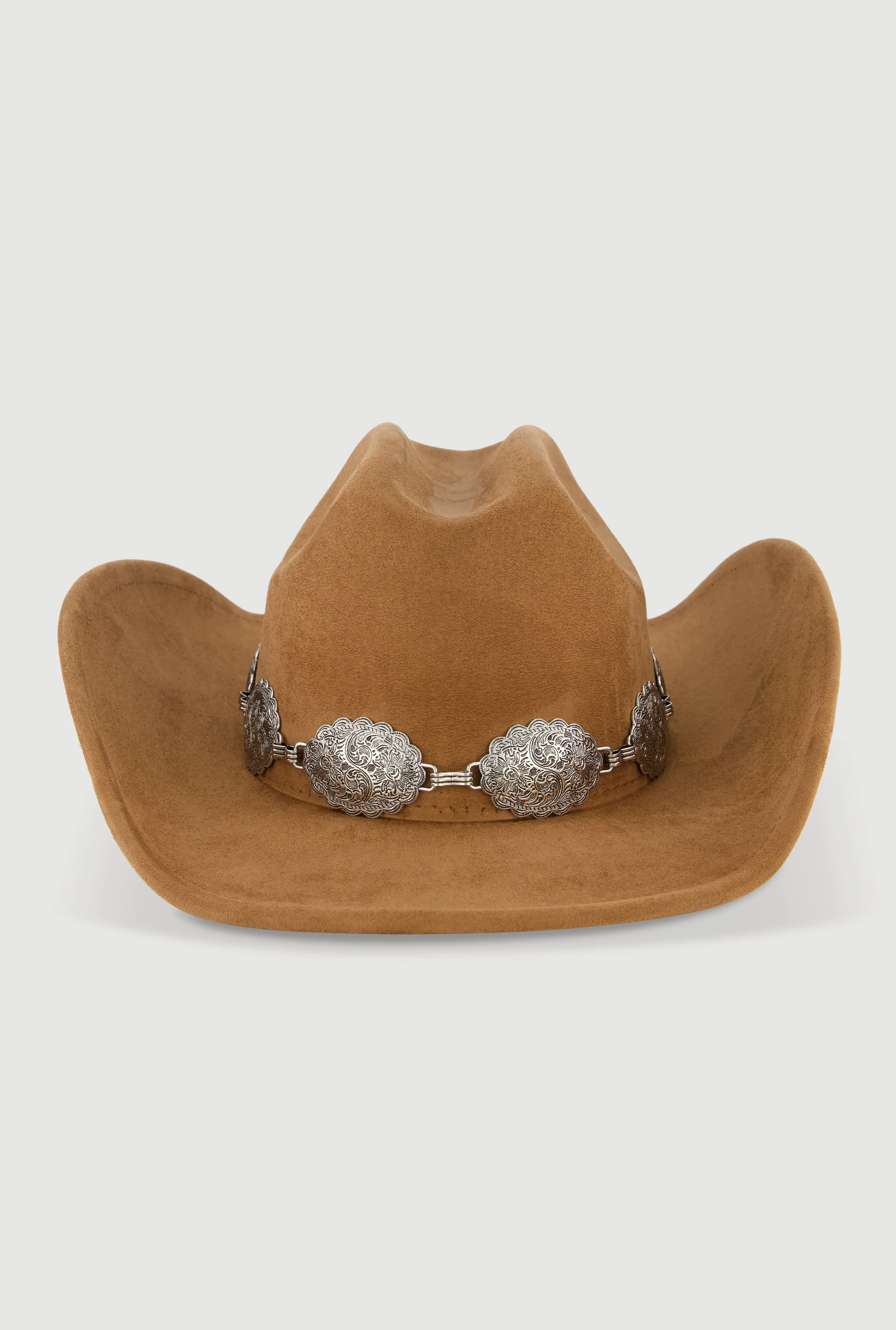 Concho Chain Detail Faux Suede Cowboy Hat sold by Rainbow product image thumbnail 3