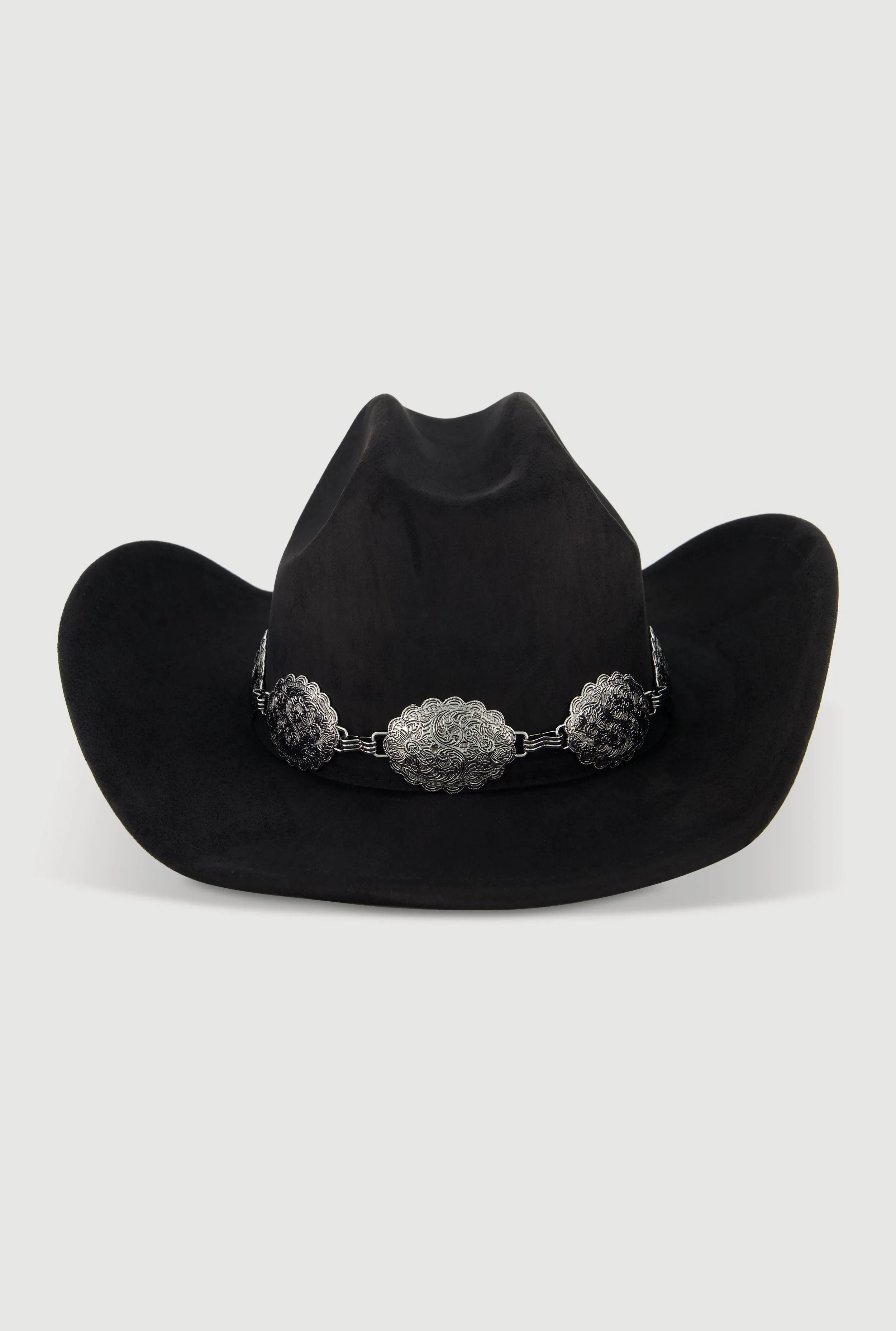 Concho Chain Detail Faux Suede Cowboy Hat sold by Rainbow product image thumbnail 5