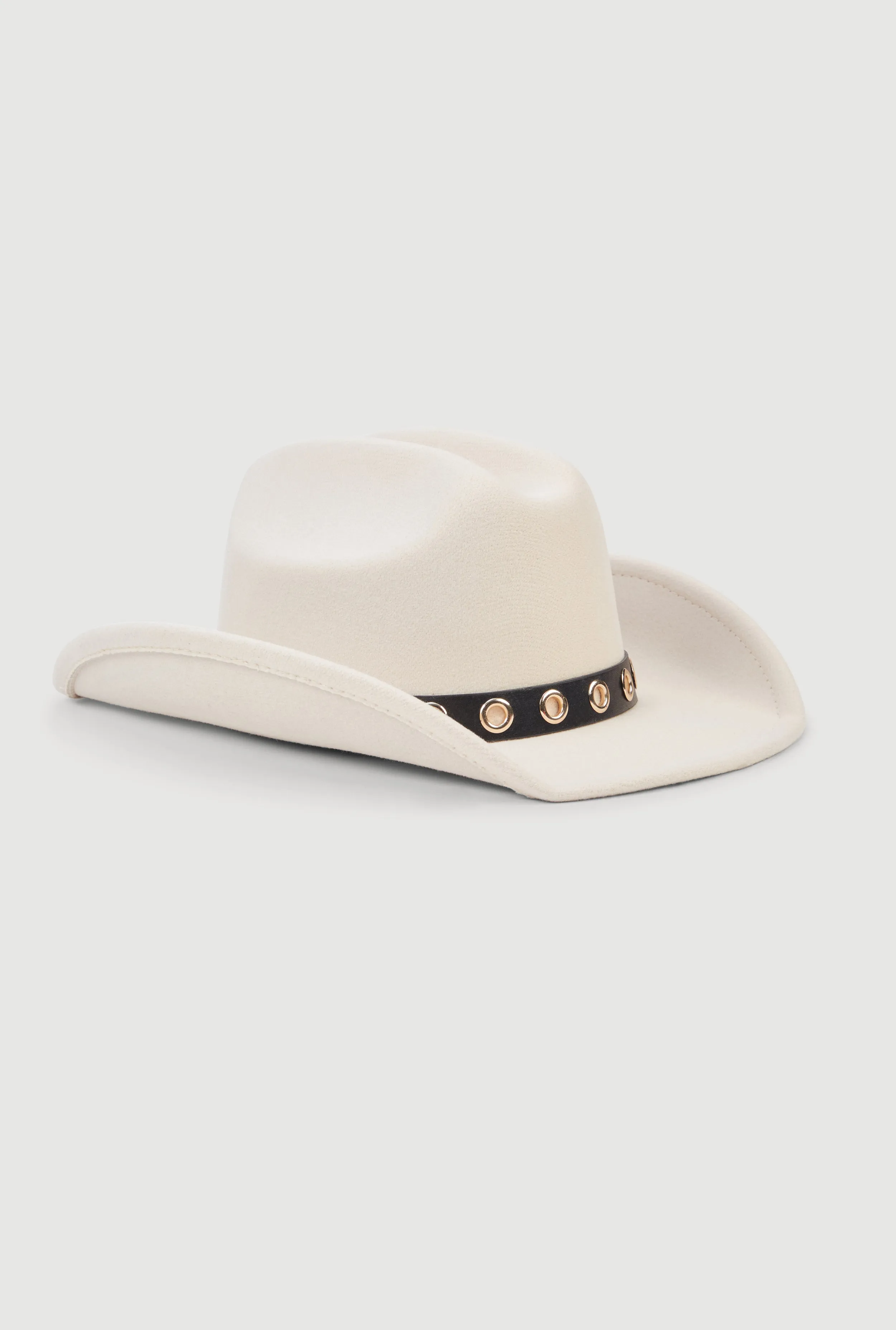 Grommet Belt Detail Brushed Felt Cowboy Hat sold by Rainbow