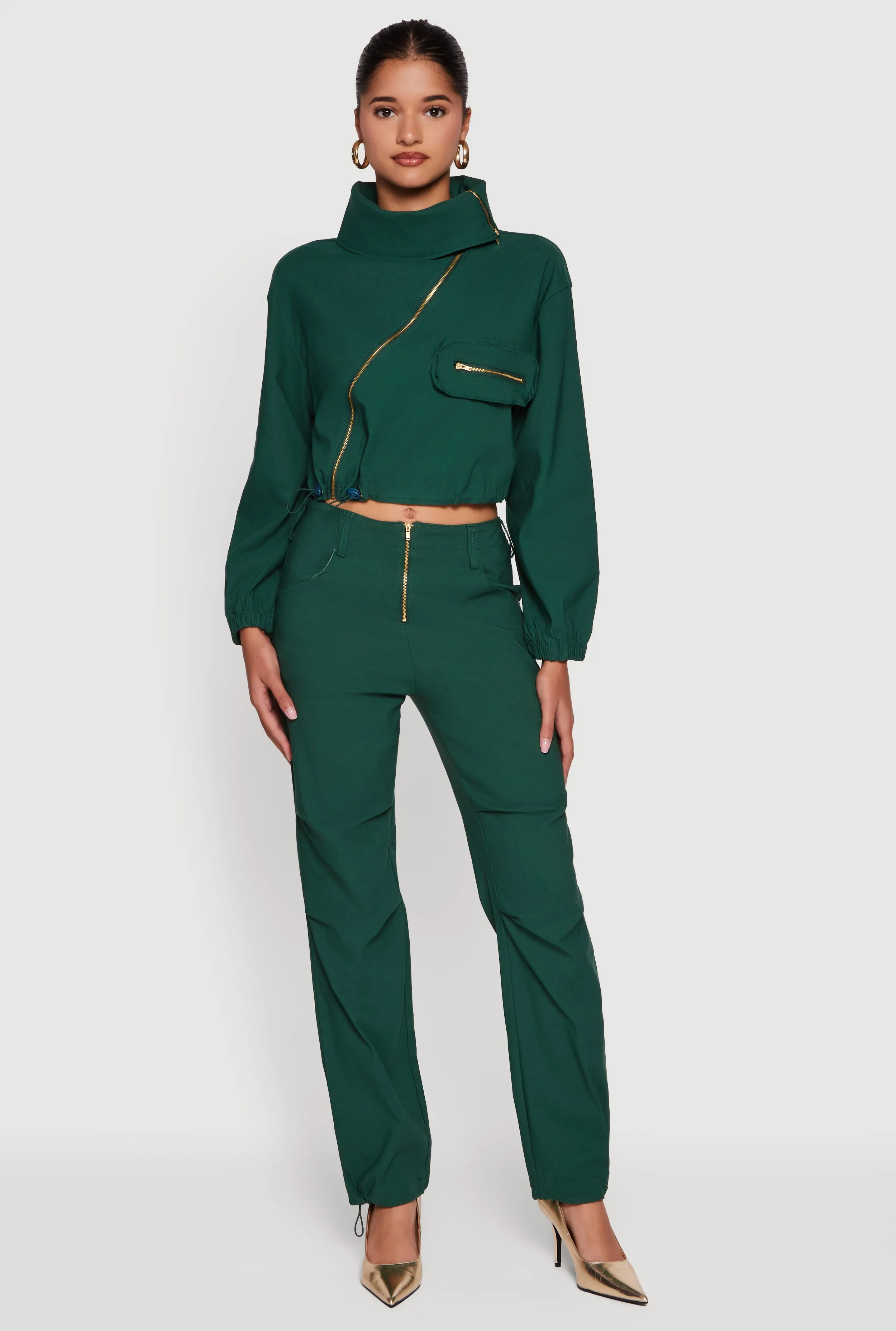 Asymmetrical Zip Front Utility Jacket sold by Rainbow product image thumbnail 3