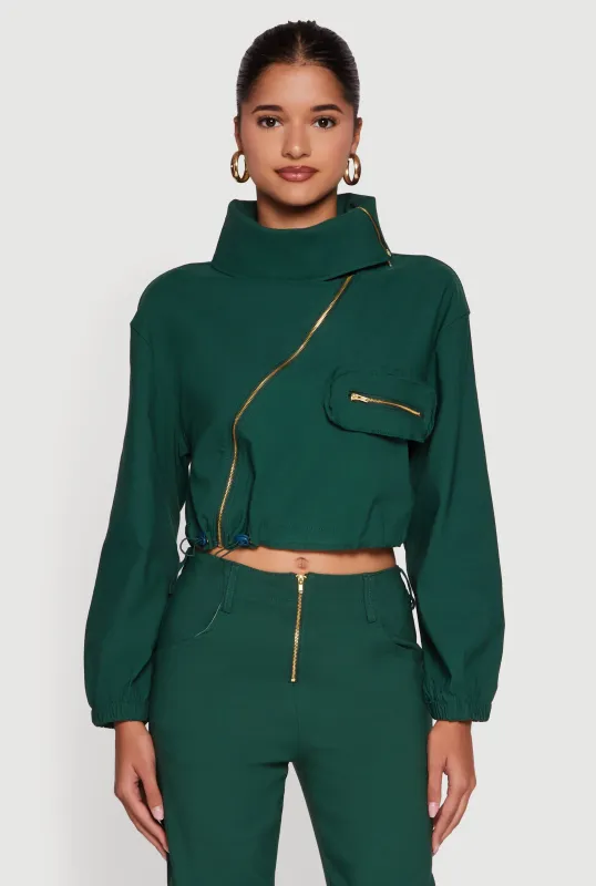 Asymmetrical Zip Front Utility Jacket sold by Rainbow