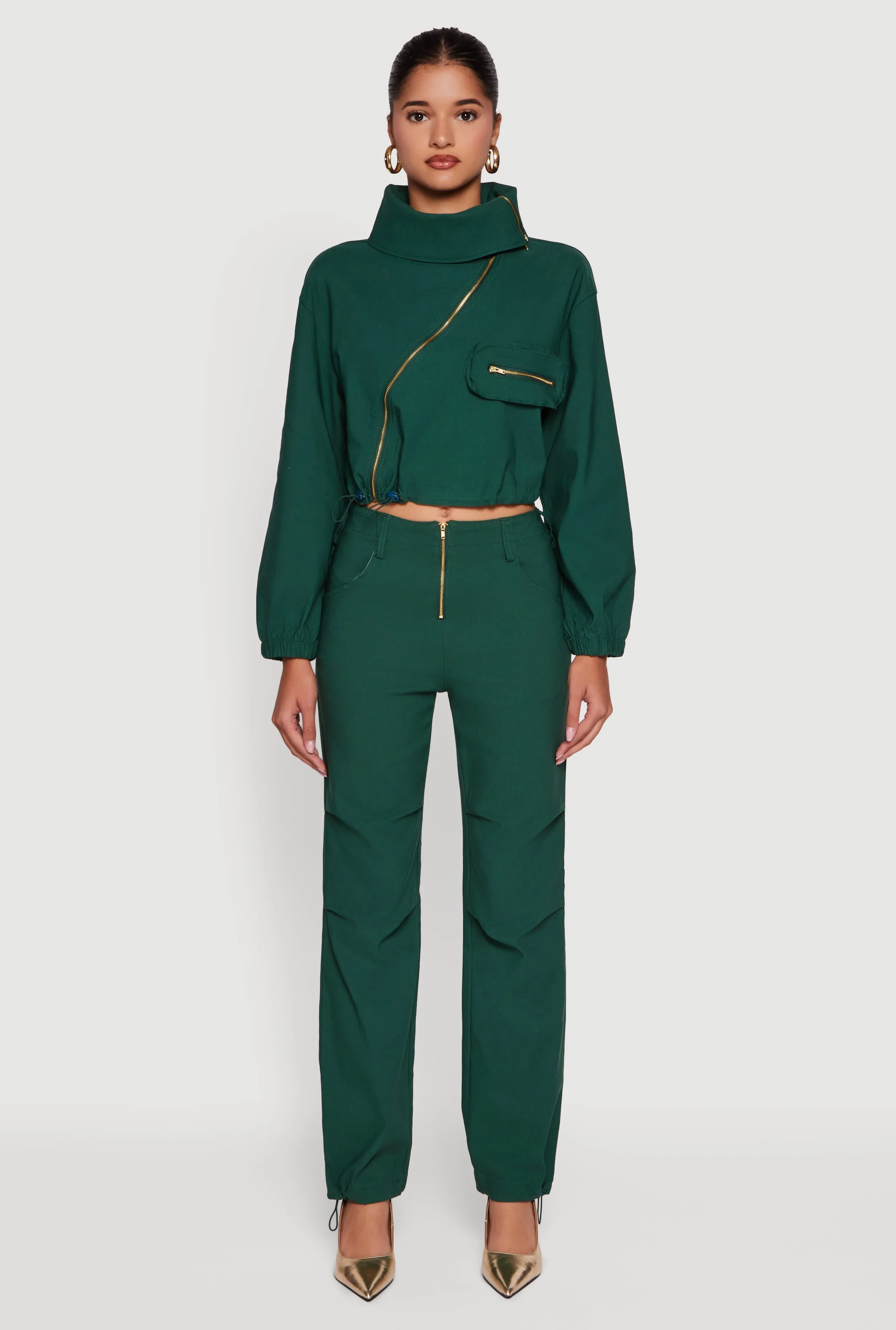 Asymmetrical Zip Front Utility Jacket sold by Rainbow product image thumbnail 2