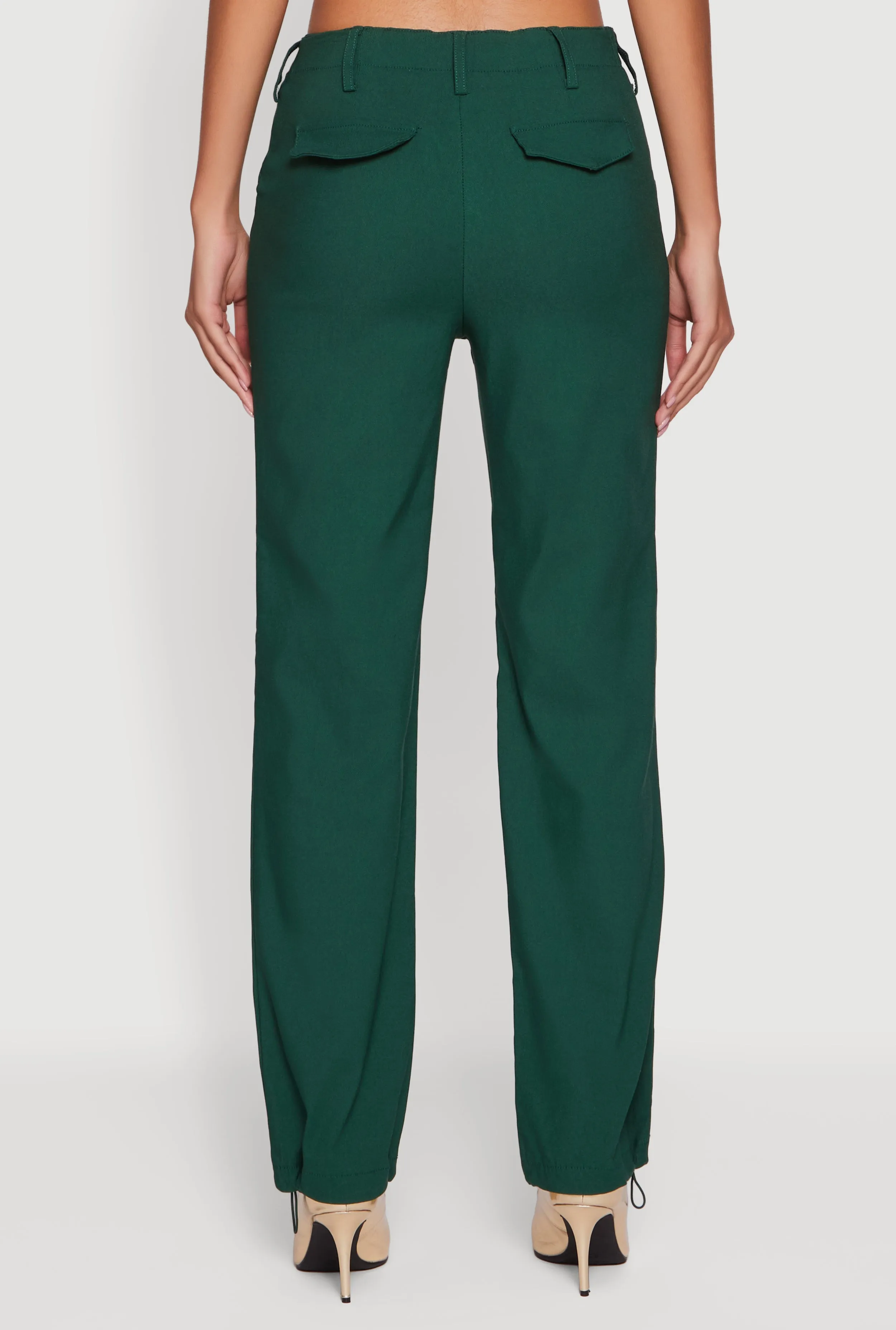 Mid Rise Zip Front Pants with Toggle Drawstring Hem sold by Rainbow product image thumbnail 5