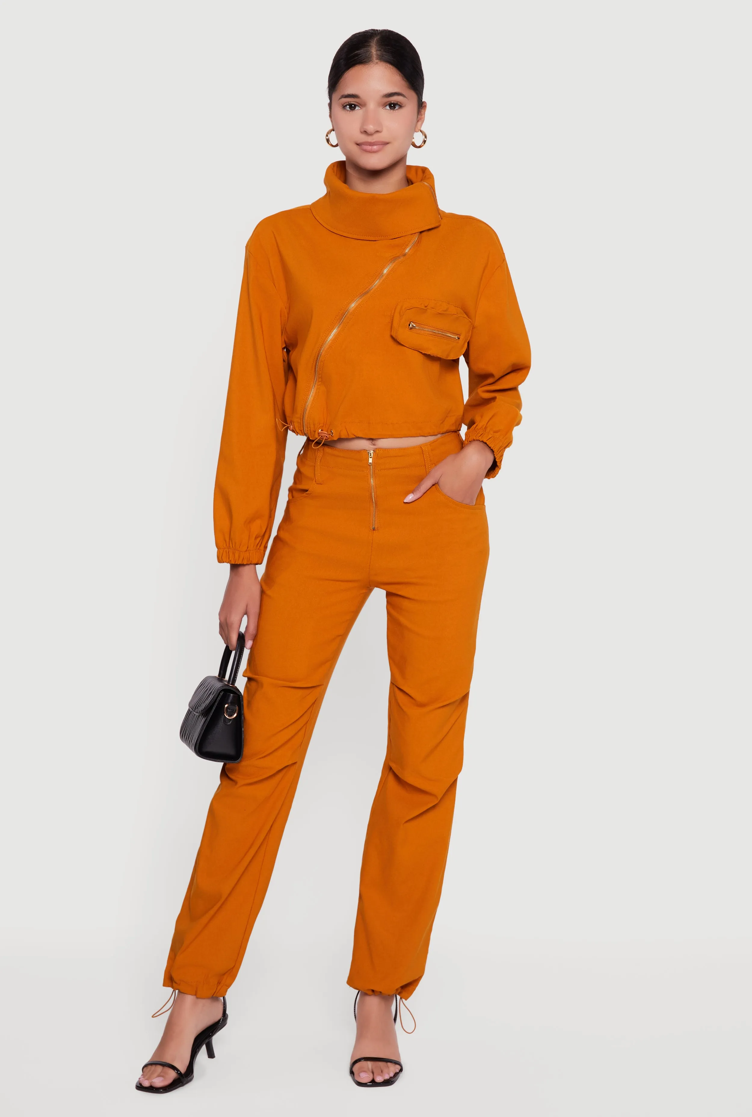 Mid Rise Zip Front Pants with Toggle Drawstring Hem sold by Rainbow product image thumbnail 4