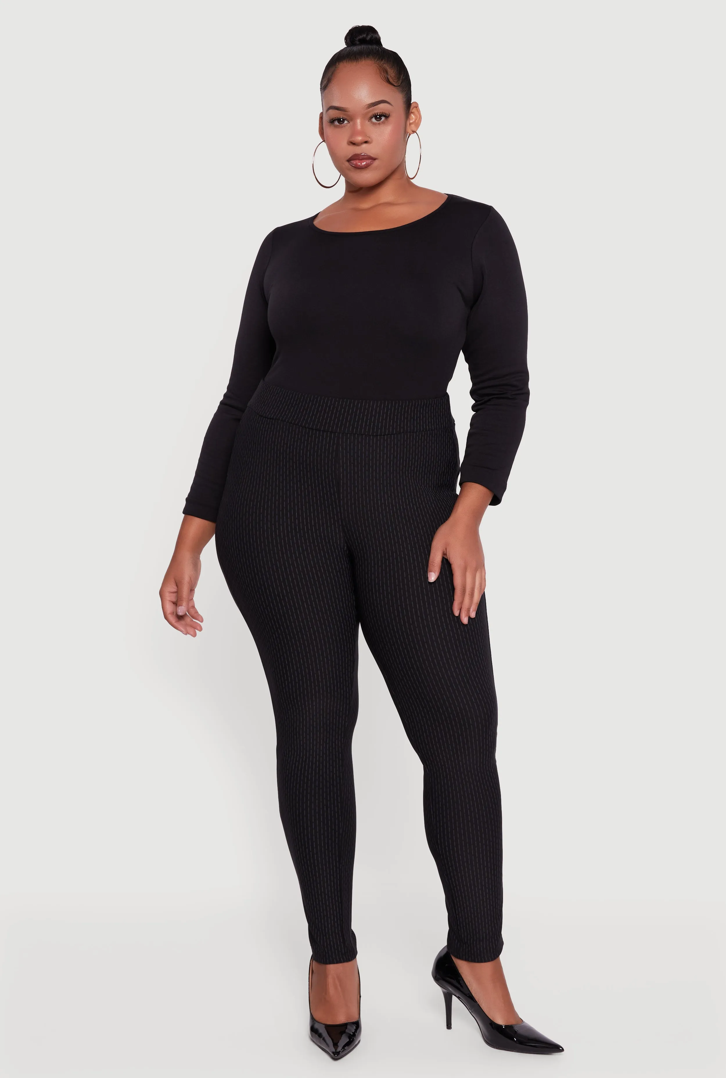 Plus Size High Waisted Scuba Skinny Dress Pants sold by Rainbow
