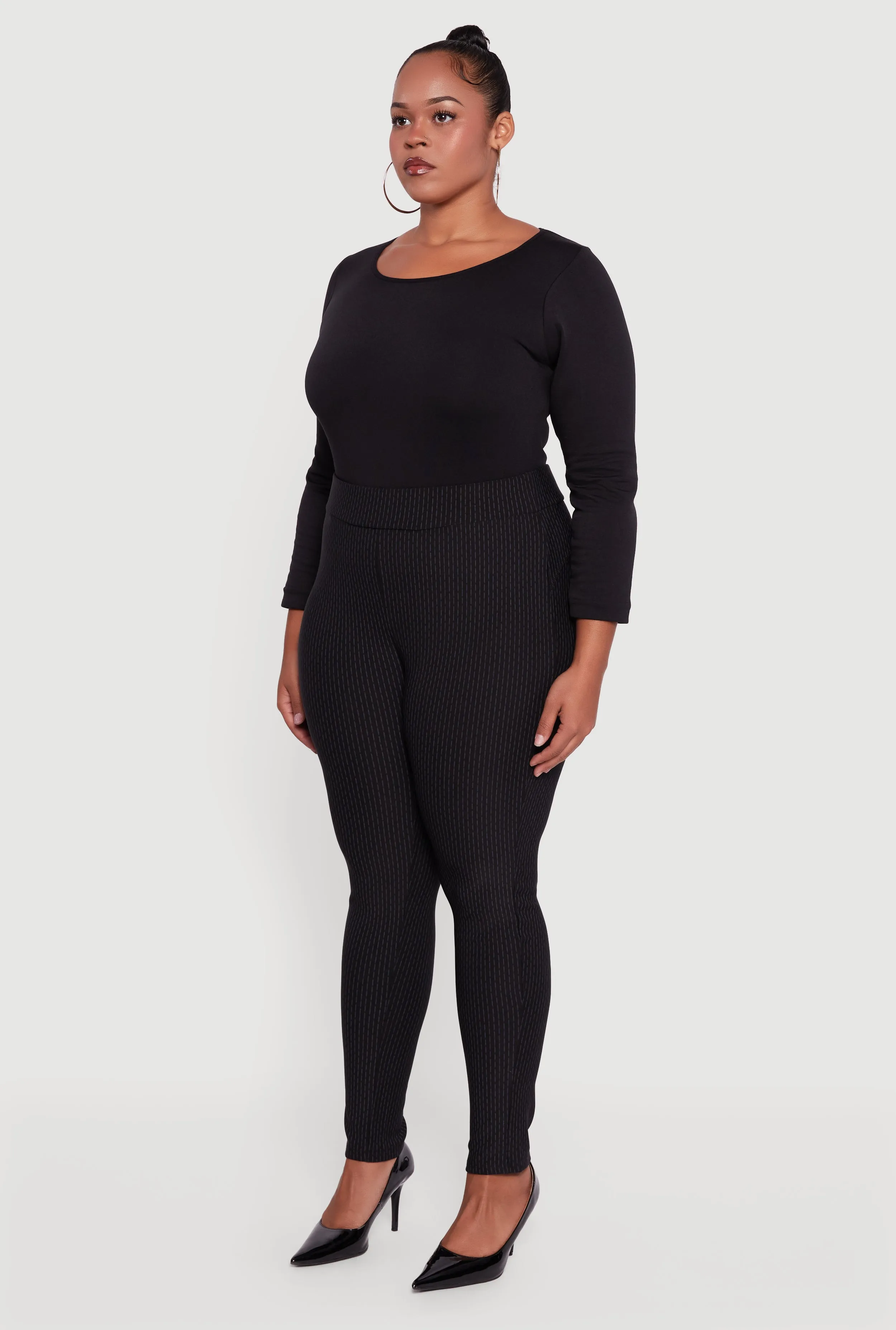 Plus Size High Waisted Scuba Skinny Dress Pants sold by Rainbow product image thumbnail 3