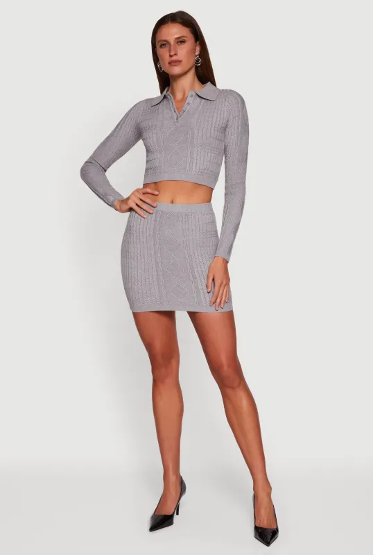 Cable Knit Mini Skirt sold by Rainbow